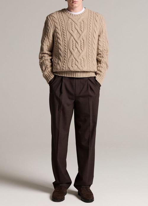 Wool-Cashmere Classic Pleated Trouser