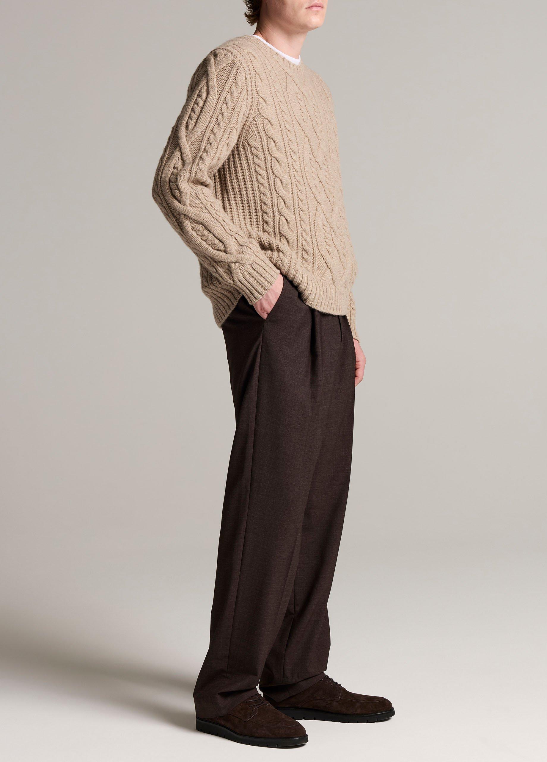 Wool-Cashmere Classic Pleated Trouser image number 1
