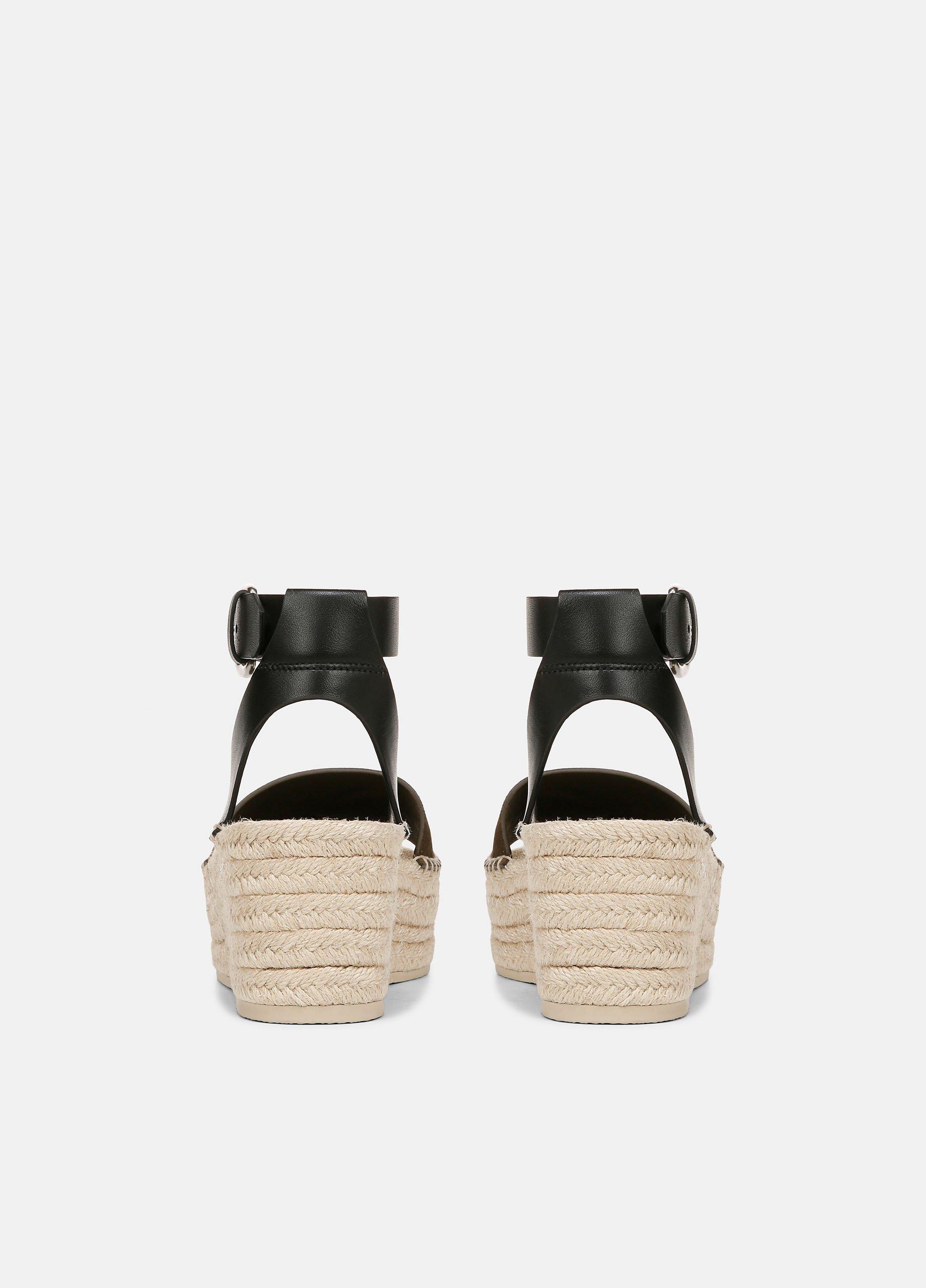 Vince Belisa Ankle Strap Espadrille Platform Wedge Sandal in militaire