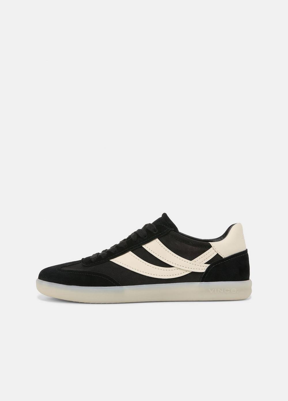 Oasis Leather And Suede Sneaker, Black, Size 5 Vince