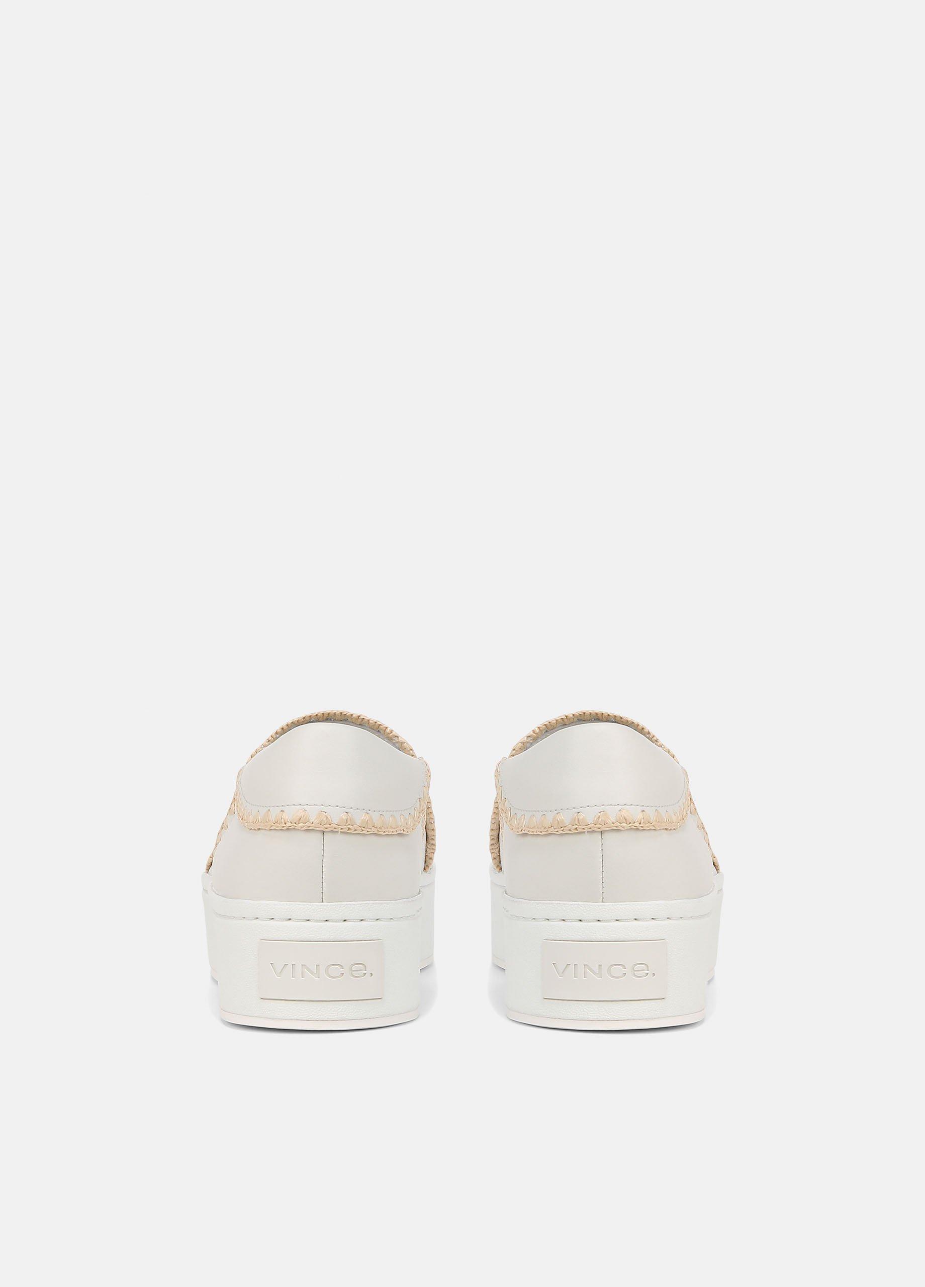 Warren Raffia-Trim Leather Sneaker image number 2