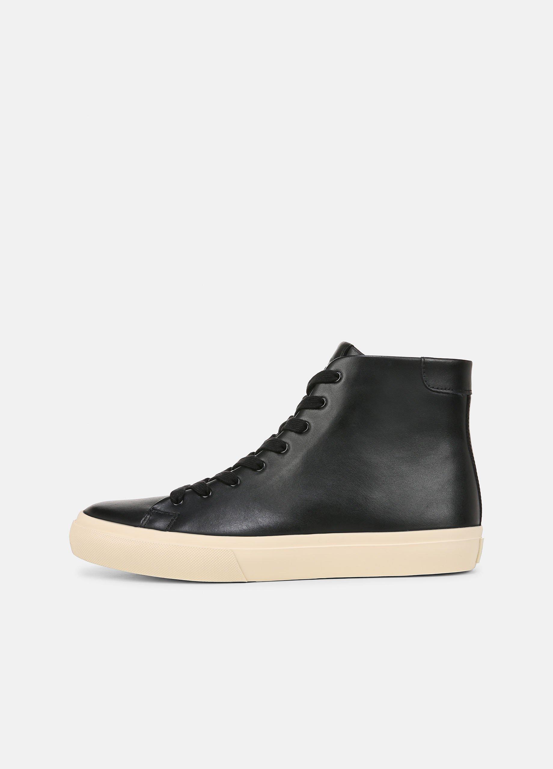 Men's Fulton Leather High-Top Sneaker, Black, Size 10 Vince