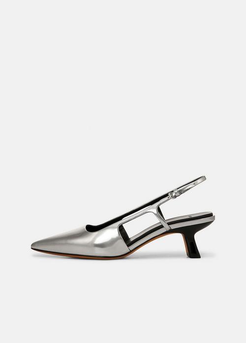 Bianca Metallic Leather Slingback Heel