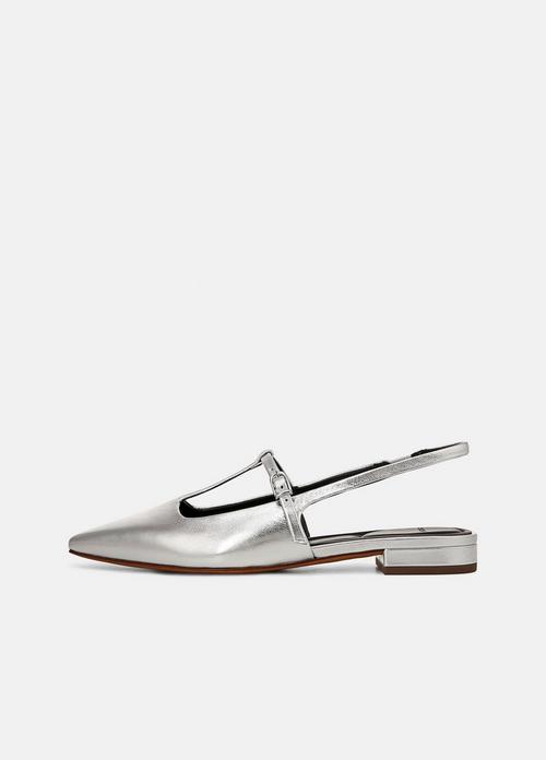 Iliana Metallic Leather Slingback Flat