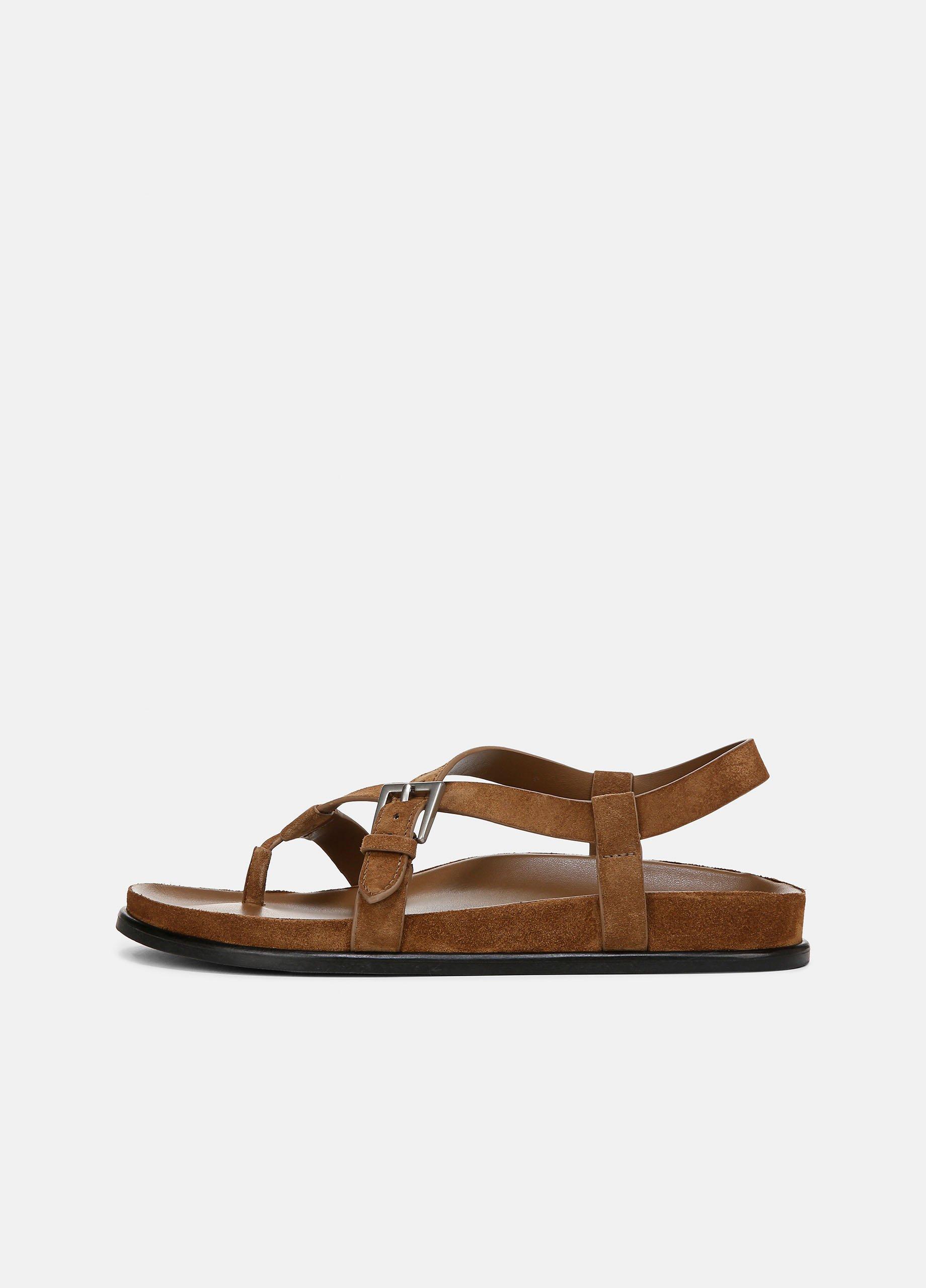 Women's Franca Leather Sandal, Elmwood, Size 5 Vince