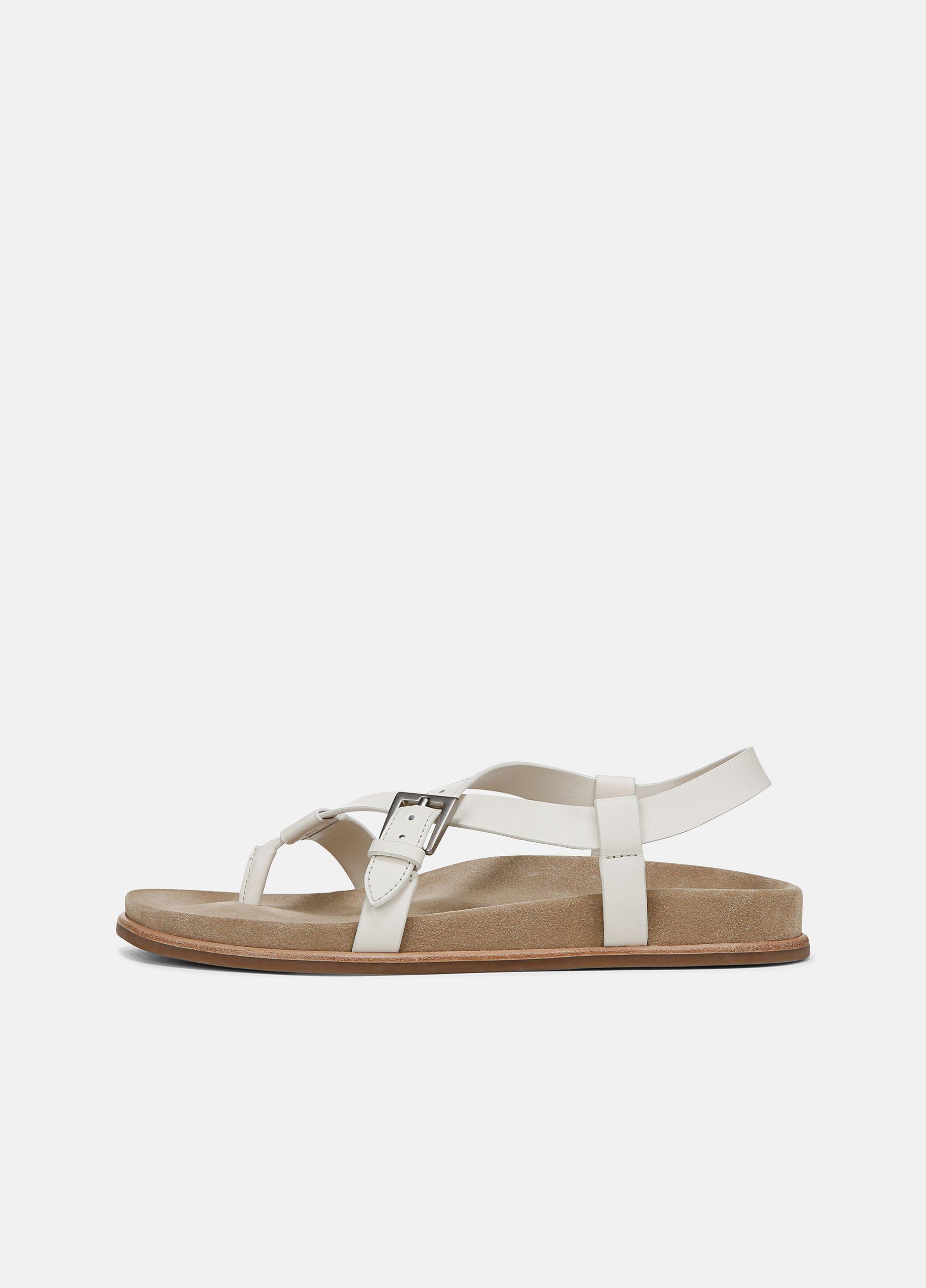 Women's Franca Leather Sandal, Milk, Size 5 Vince