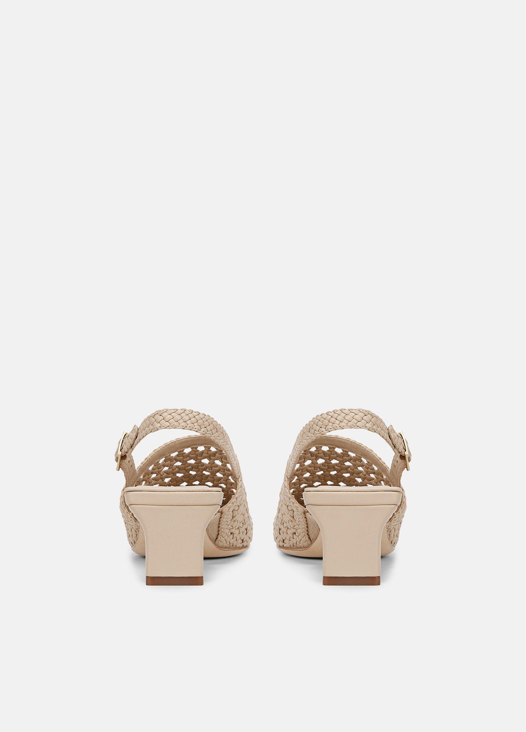 靴 eco leather sling back shoes Colors Women's 108 Italian Leather Sling back Low Heel Shoes