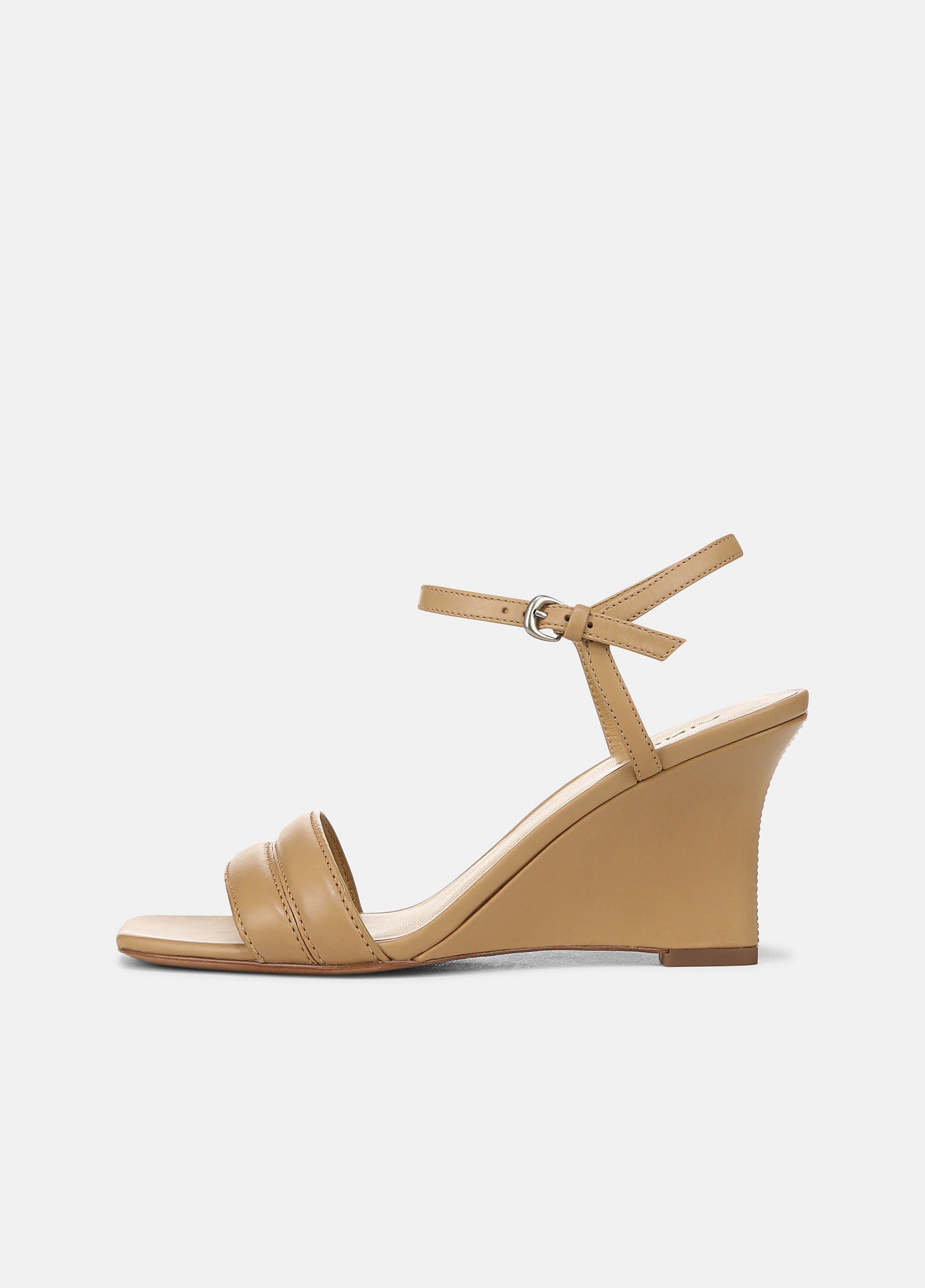 Women's Prema Leather Wedge Sandal, Light Sable, Size 9 Vince