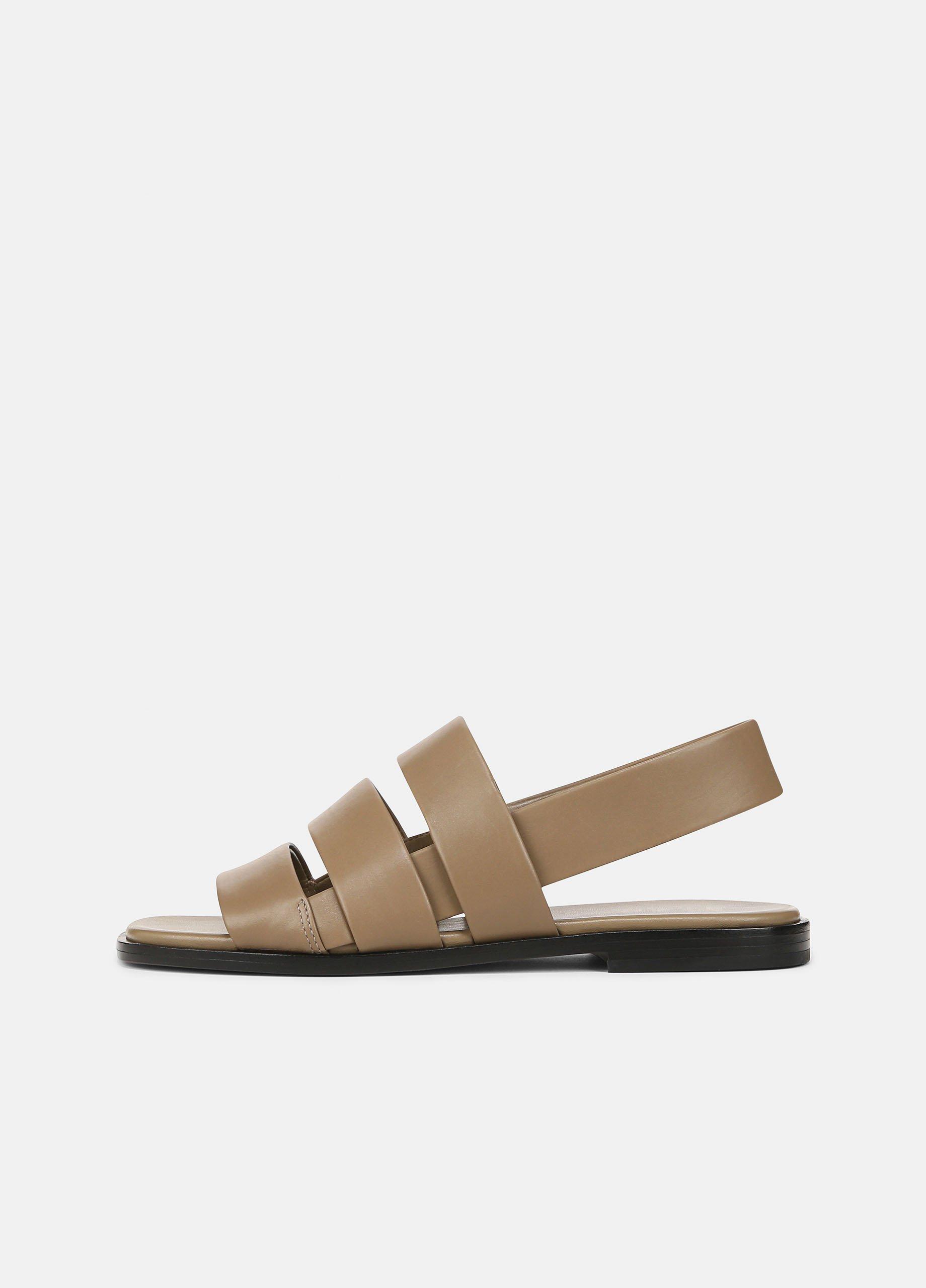 Women's Mazie Leather Slingback Sandal, Sand Shell, Size 7.5 Vince