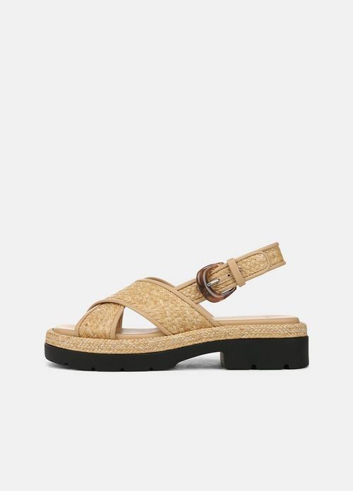 Helena Raffia Lug-Sole Sandal