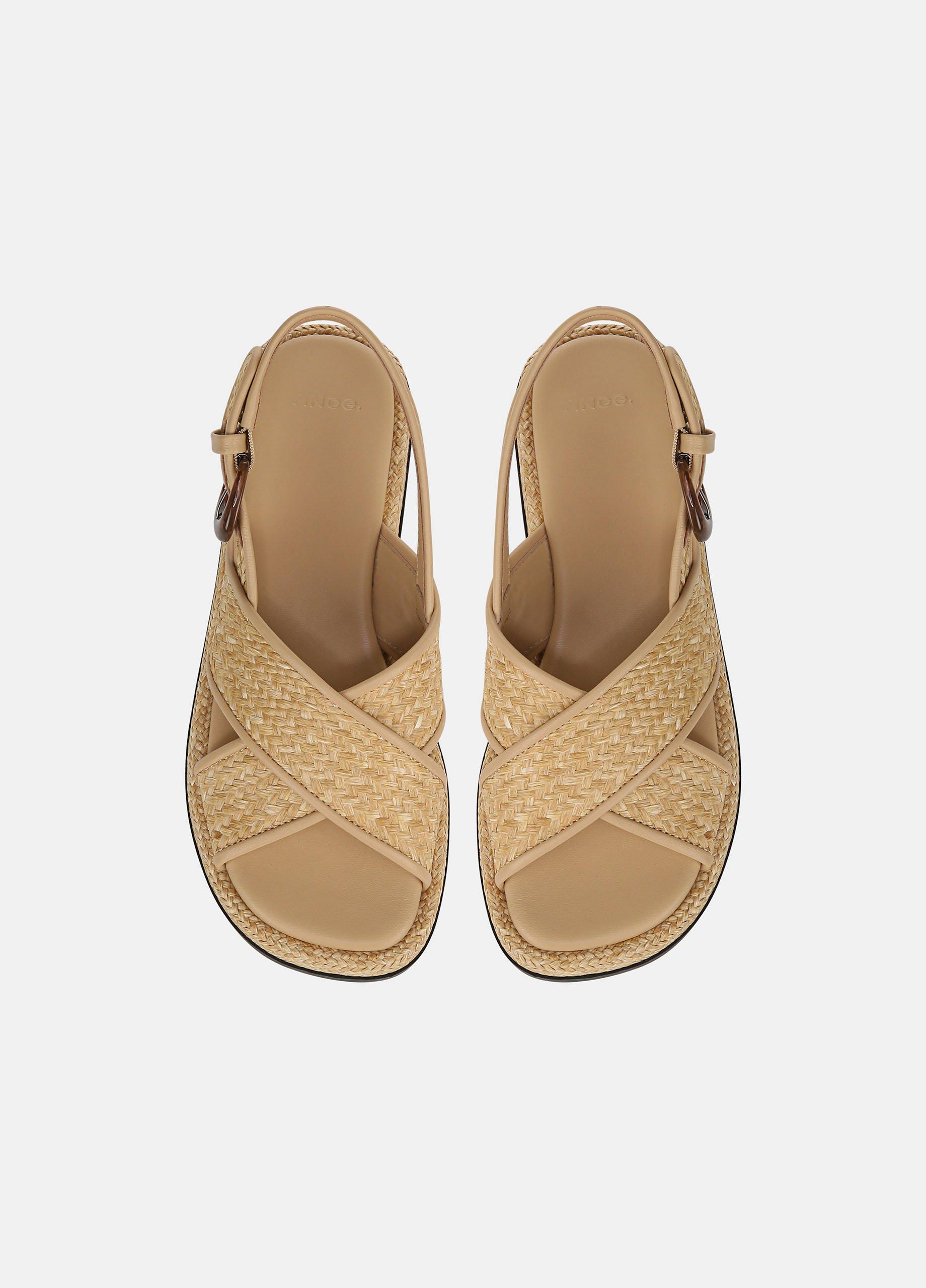 【税込?送料無料】 in Sandal Lug-Sole Raffia Helena Shoes Vince | 靴