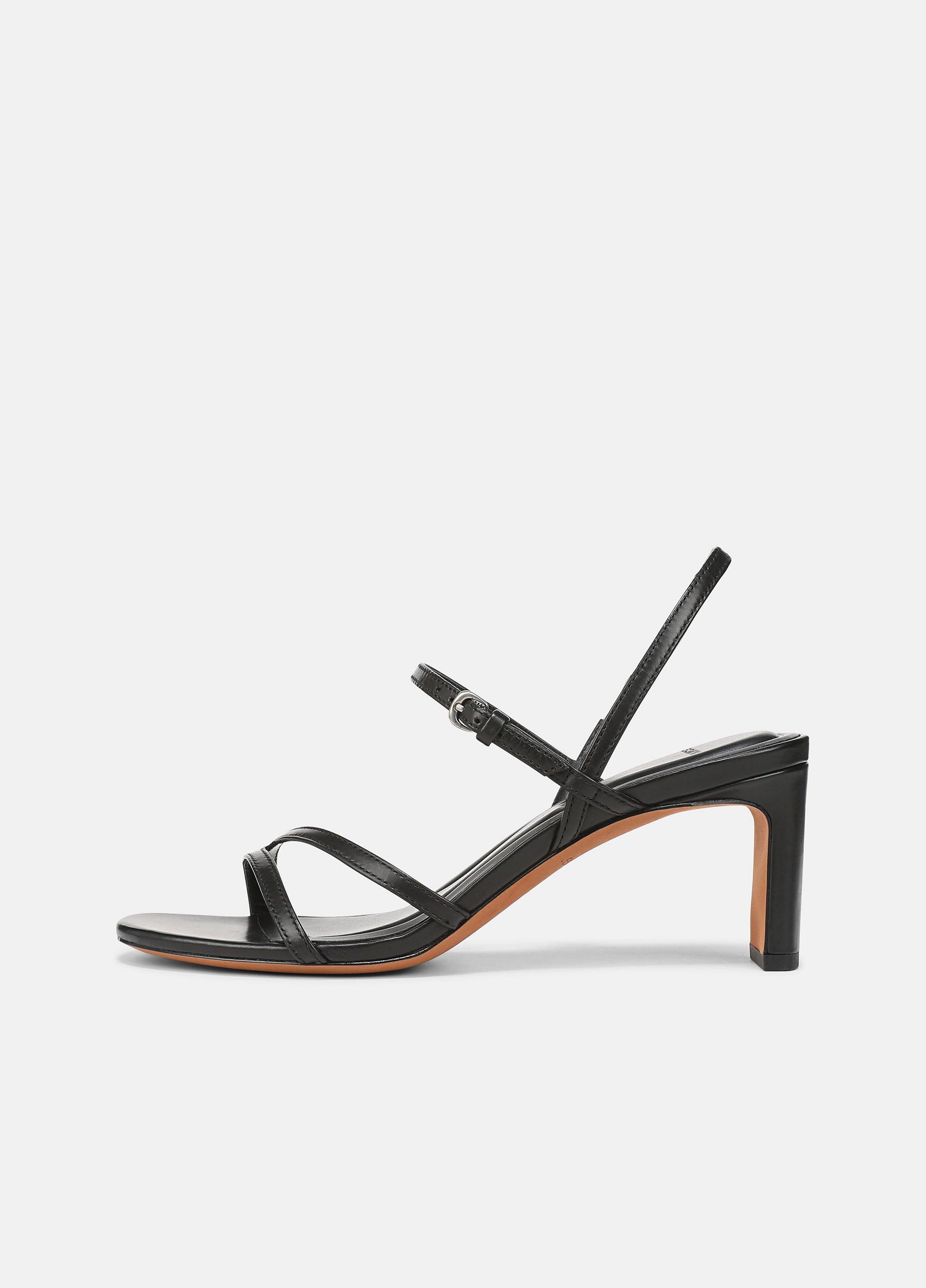 Women's Marcela Leather Heeled Sandal, Black, Size 9.5 Vince