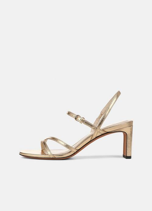 Marcela Metallic Leather Heeled Sandal