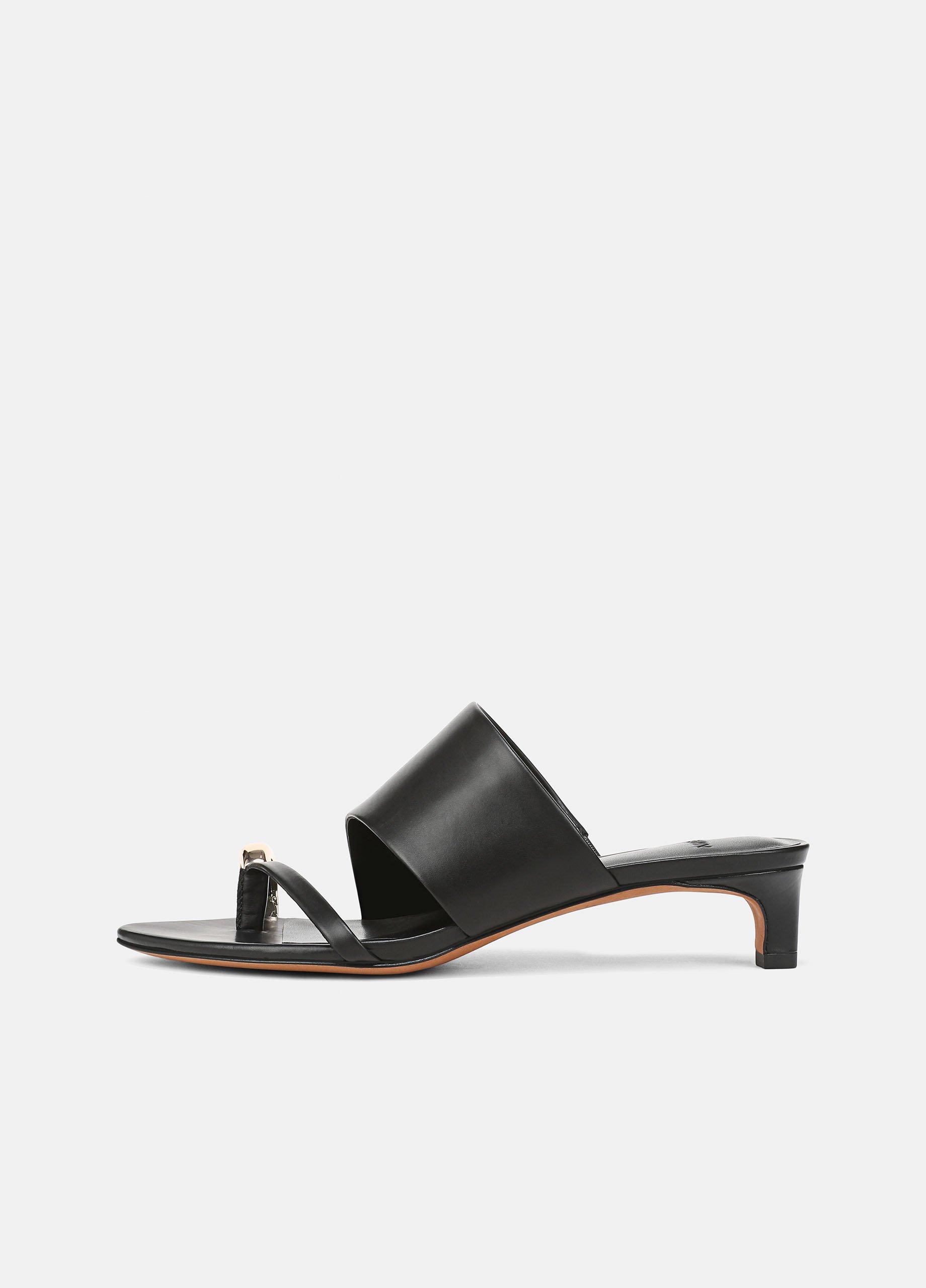 Women's Suzie Leather Heeled Sandal, Black, Size 6 Vince