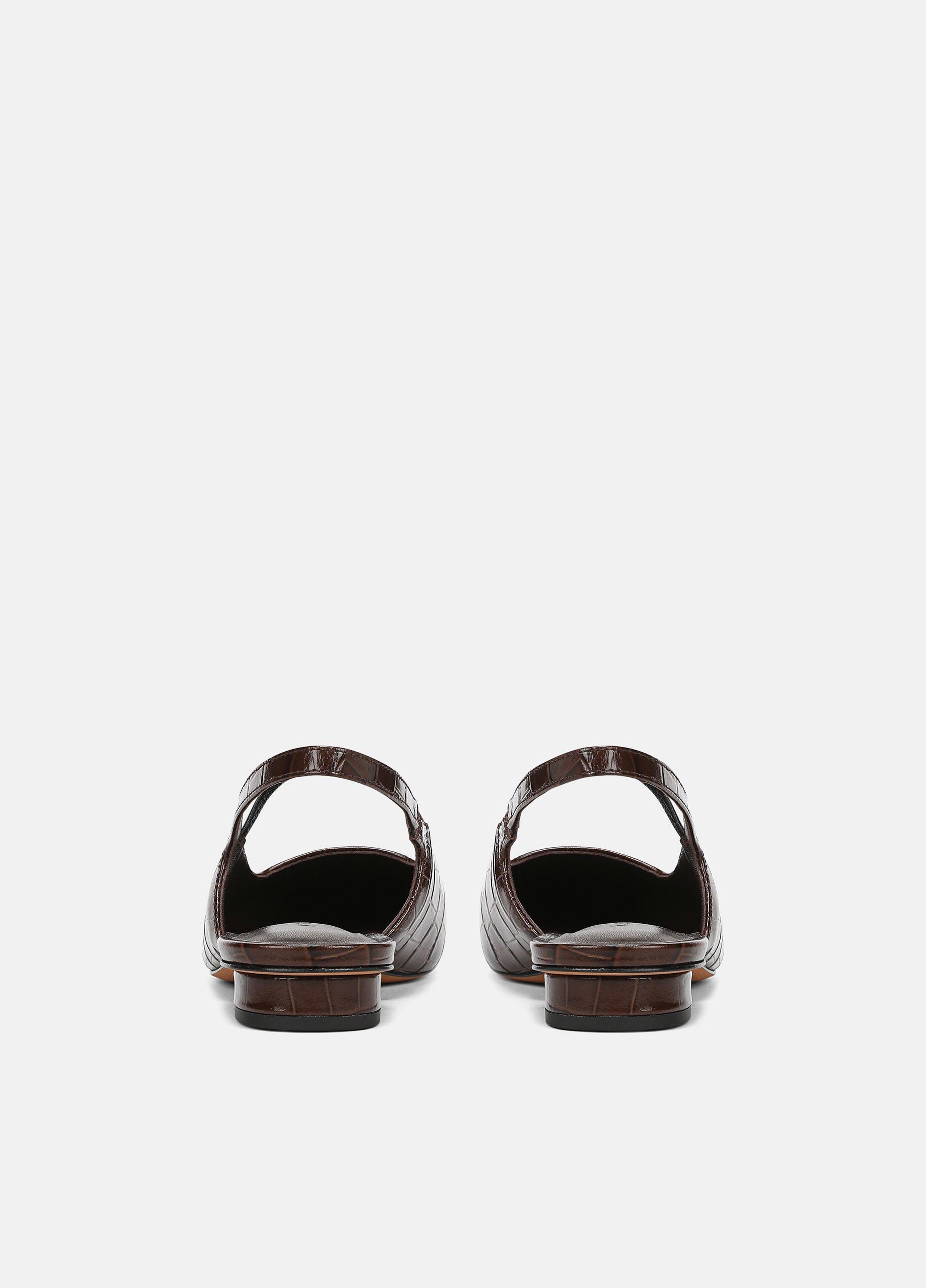 Venice Croc-Embossed Leather Slingback Flat image number 2