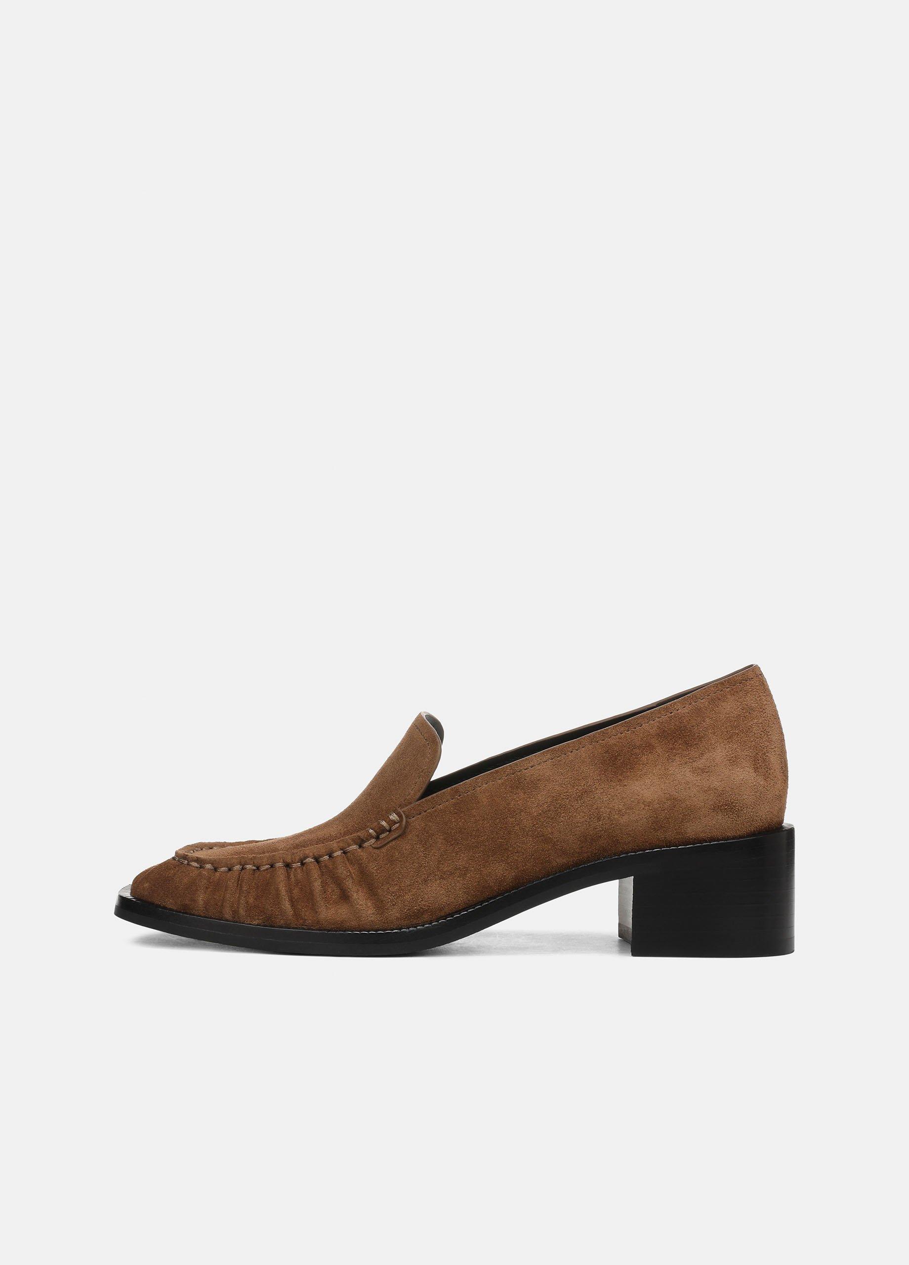 Larose Suede Heeled Loafer in Shoes | Vince