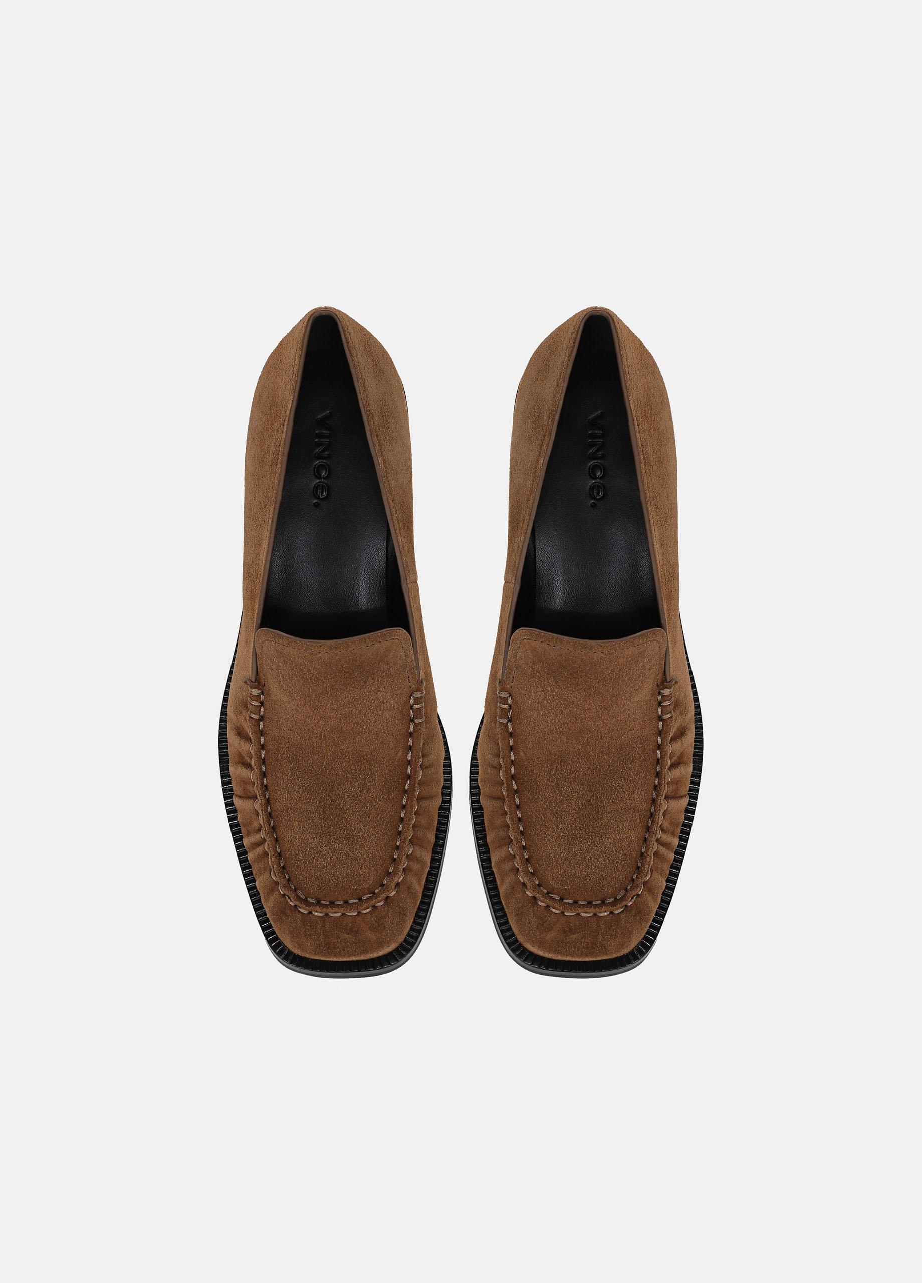 Larose Suede Heeled Loafer in Shoes | Vince