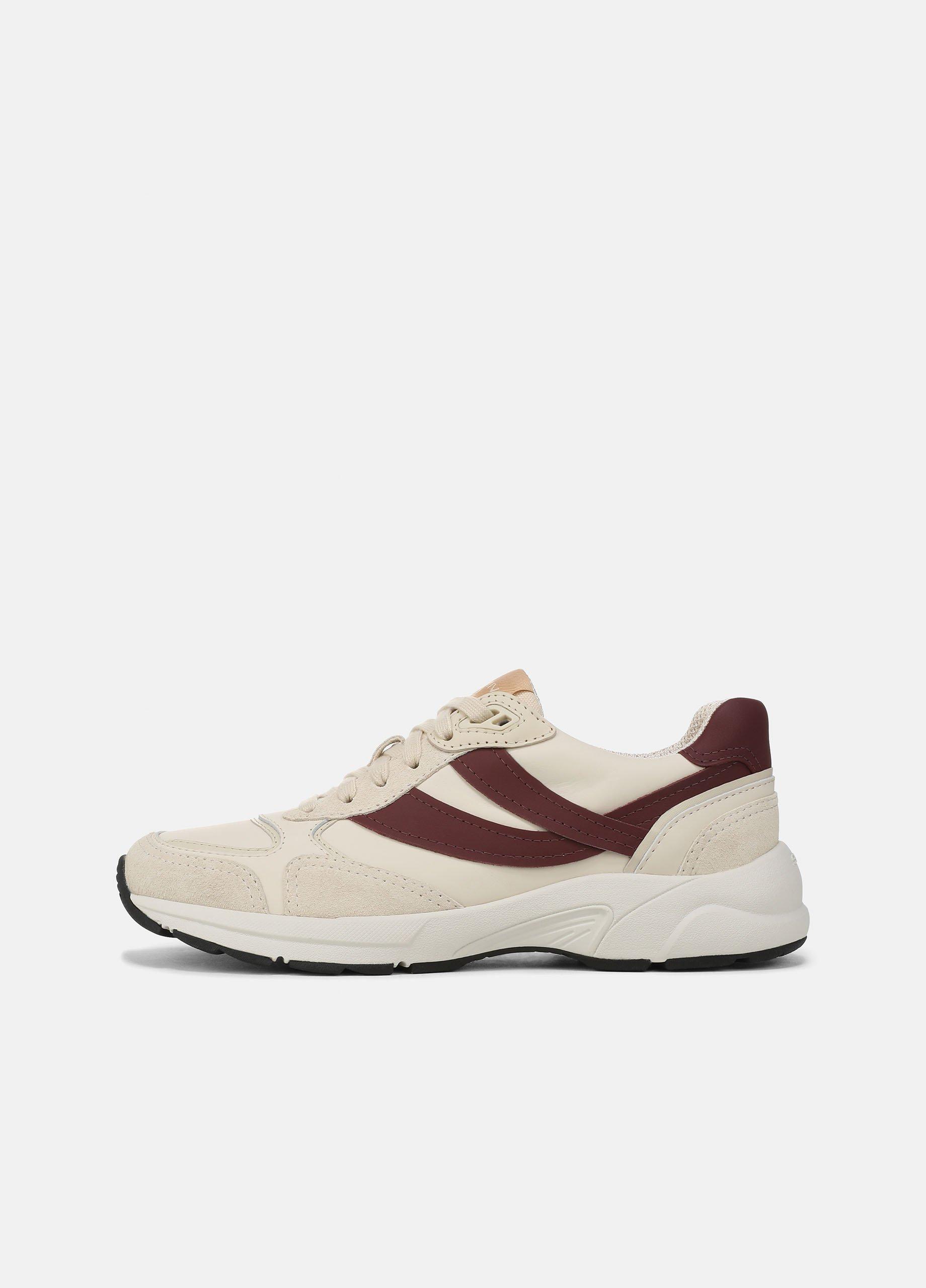 Women's Golden Gate Leather & Suede Runner Sneaker, Flax/amarena Bordeaux, Size 9.5 Vince