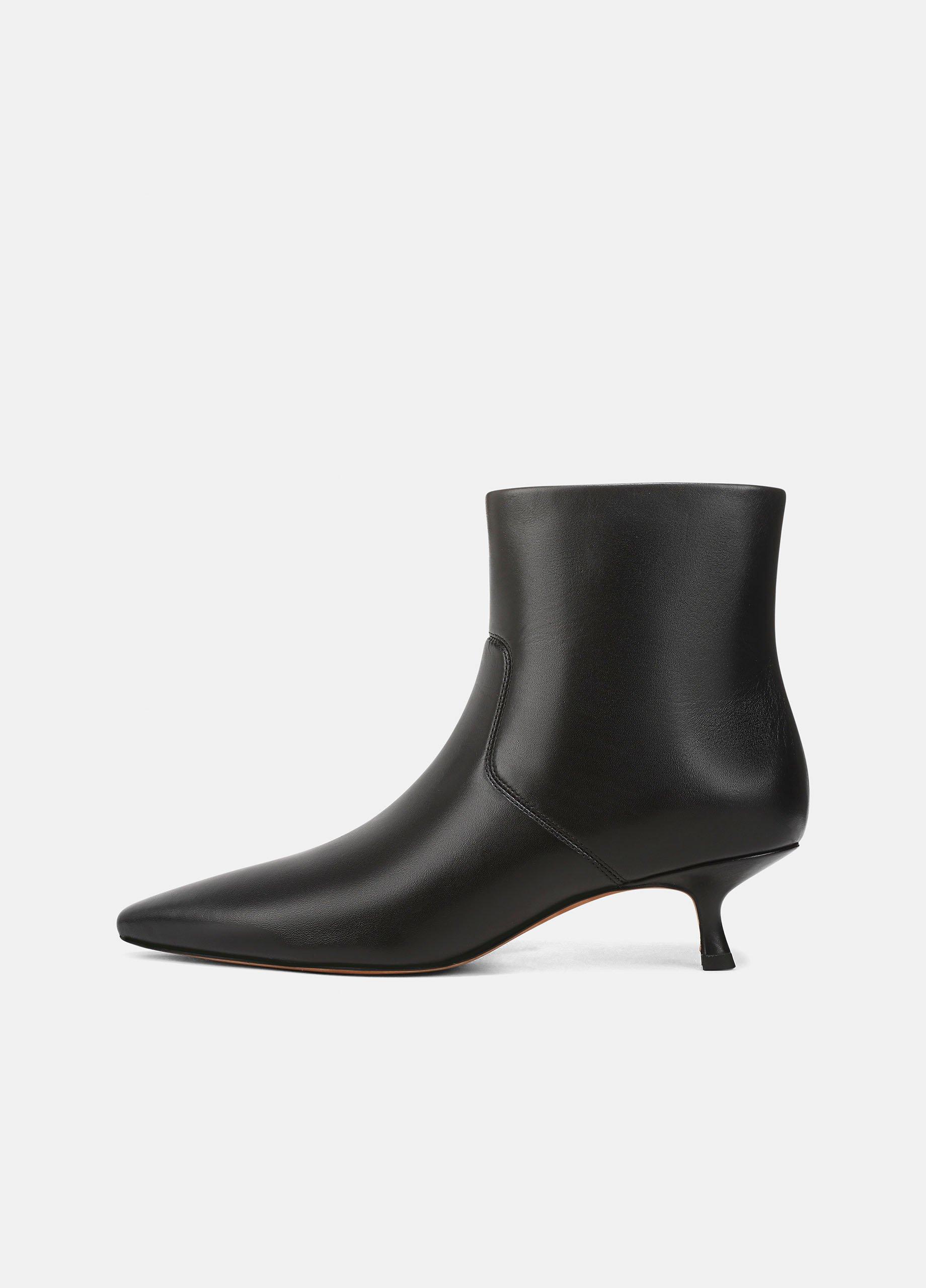 Women's Simone Leather Ankle Boot, Black, Size 6.5 Vince