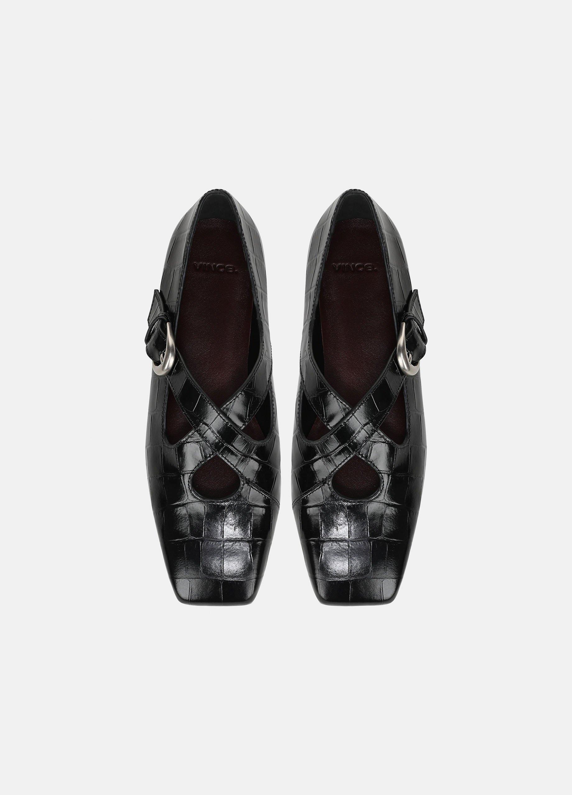 Cici Croc-Embossed Leather Flat image number 3