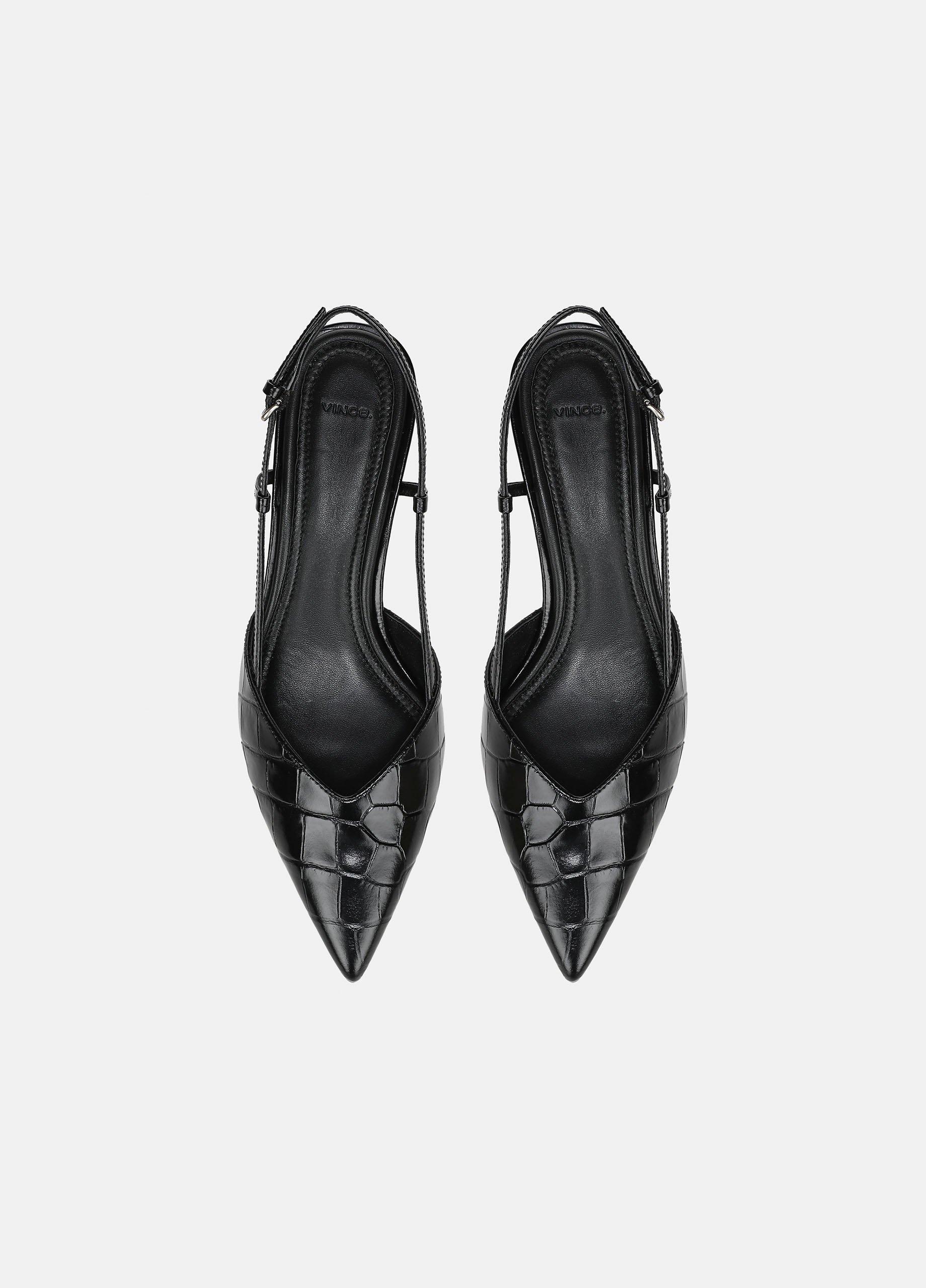 Levvy Croc-Embossed Leather Slingback Heel image number 3