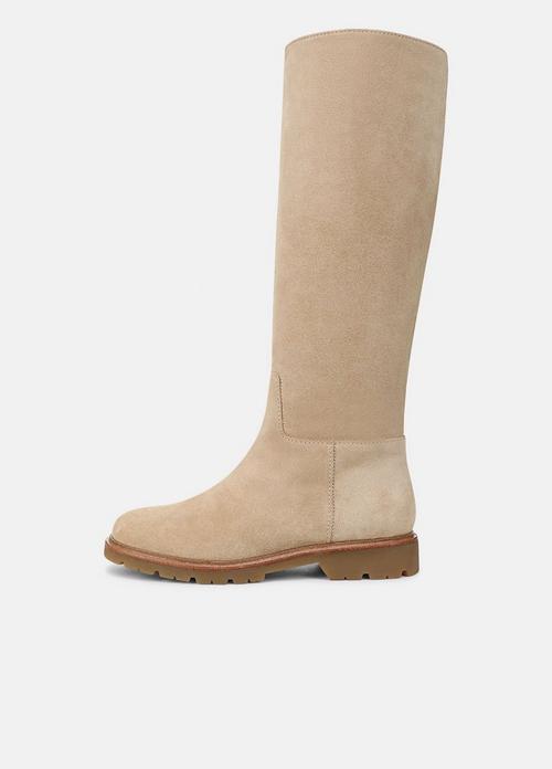 Sibelle Suede Wide-Calf Riding Boot