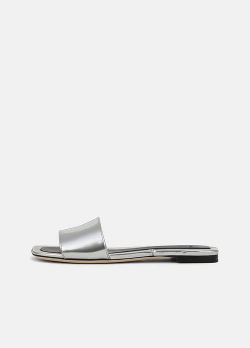 Valeria Metallic Leather Slide Sandal