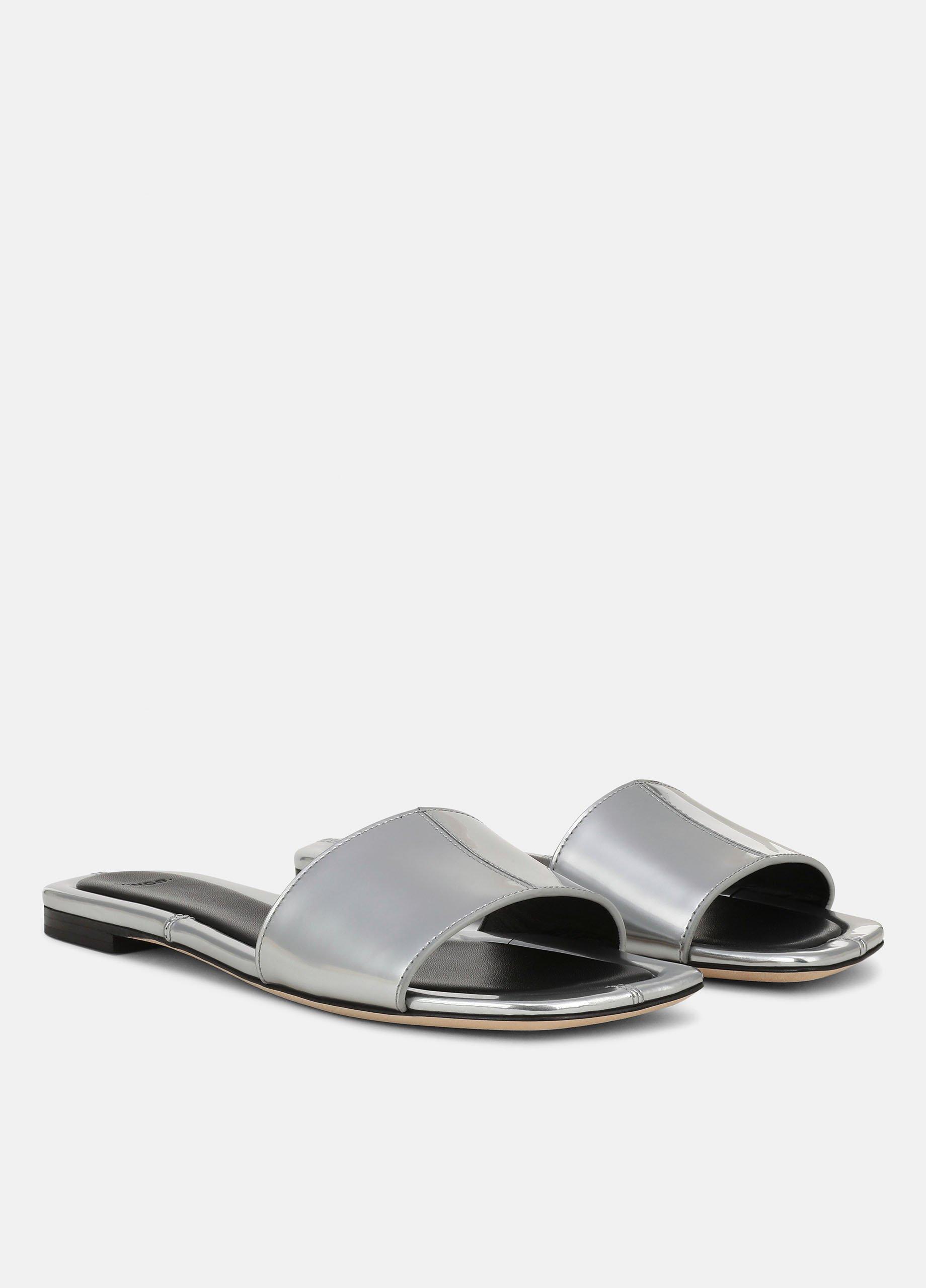 Valeria Metallic Leather Slide Sandal image number 1