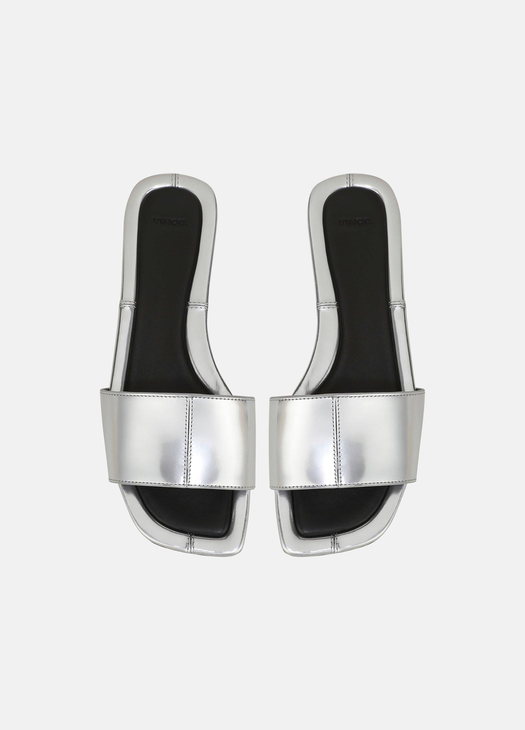 Valeria Metallic Leather Slide Sandal image number 3