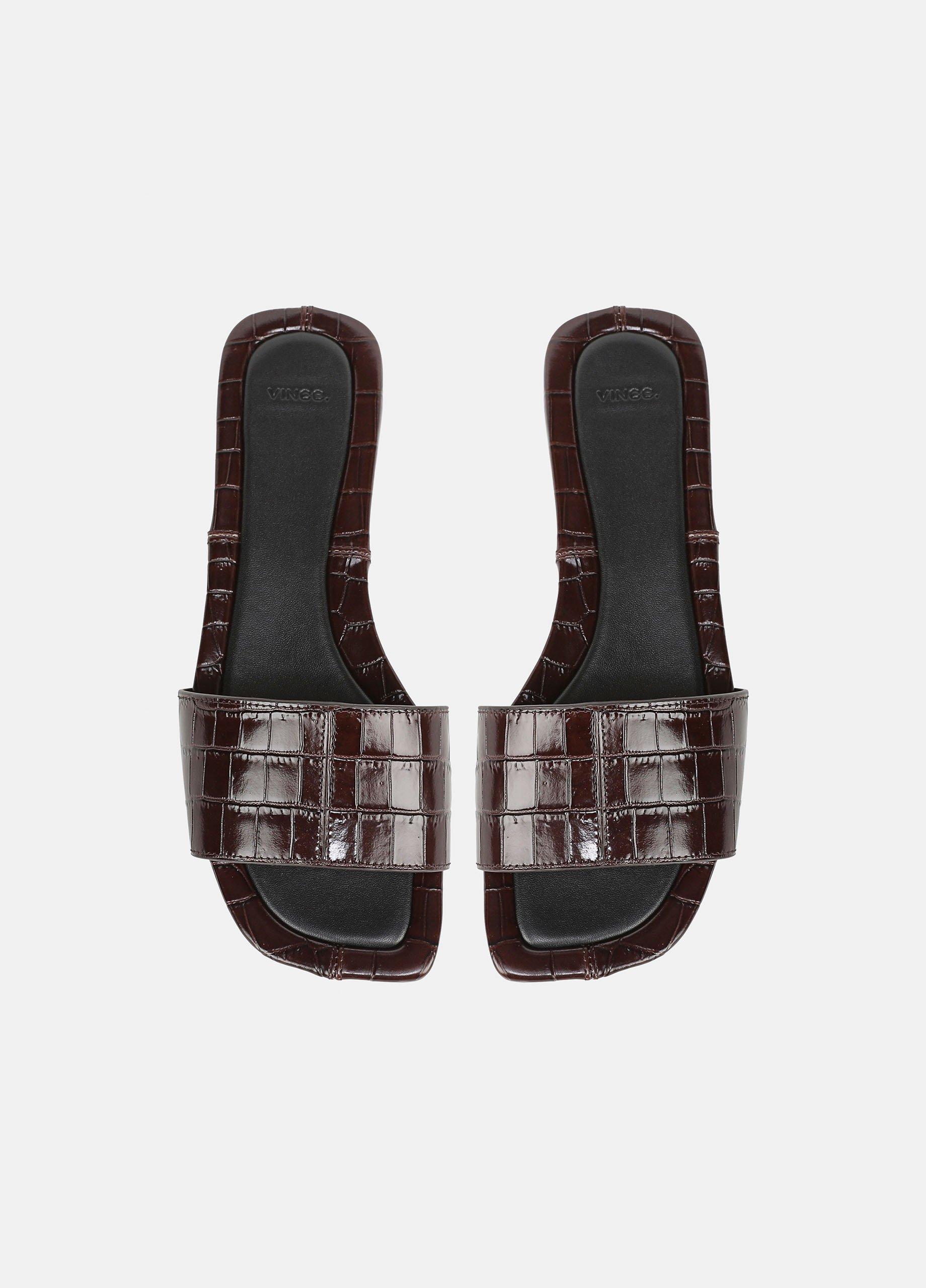 Valeria Croc-Embossed Leather Slide Sandal image number 3
