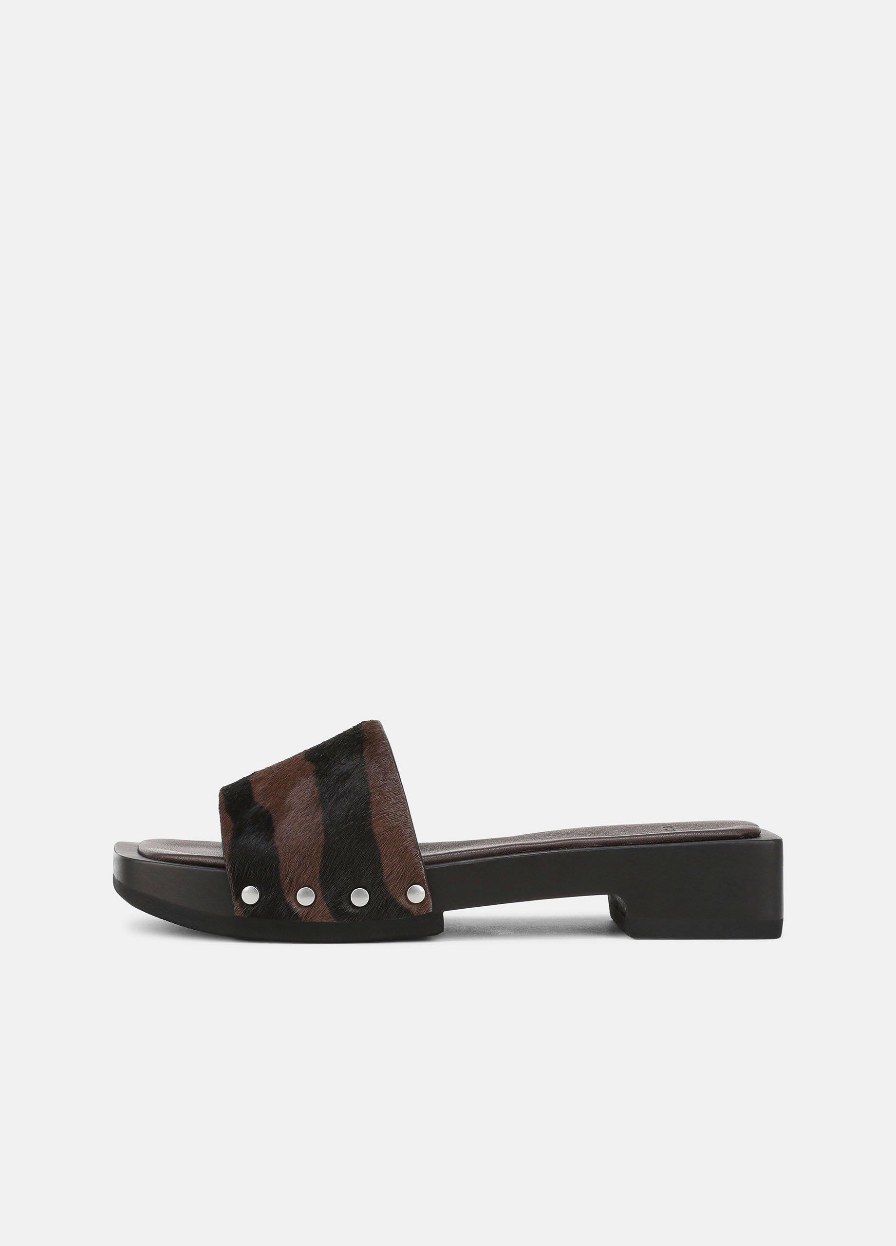 Barbara Animal-Print Calf Hair Slide Sandal image number 0