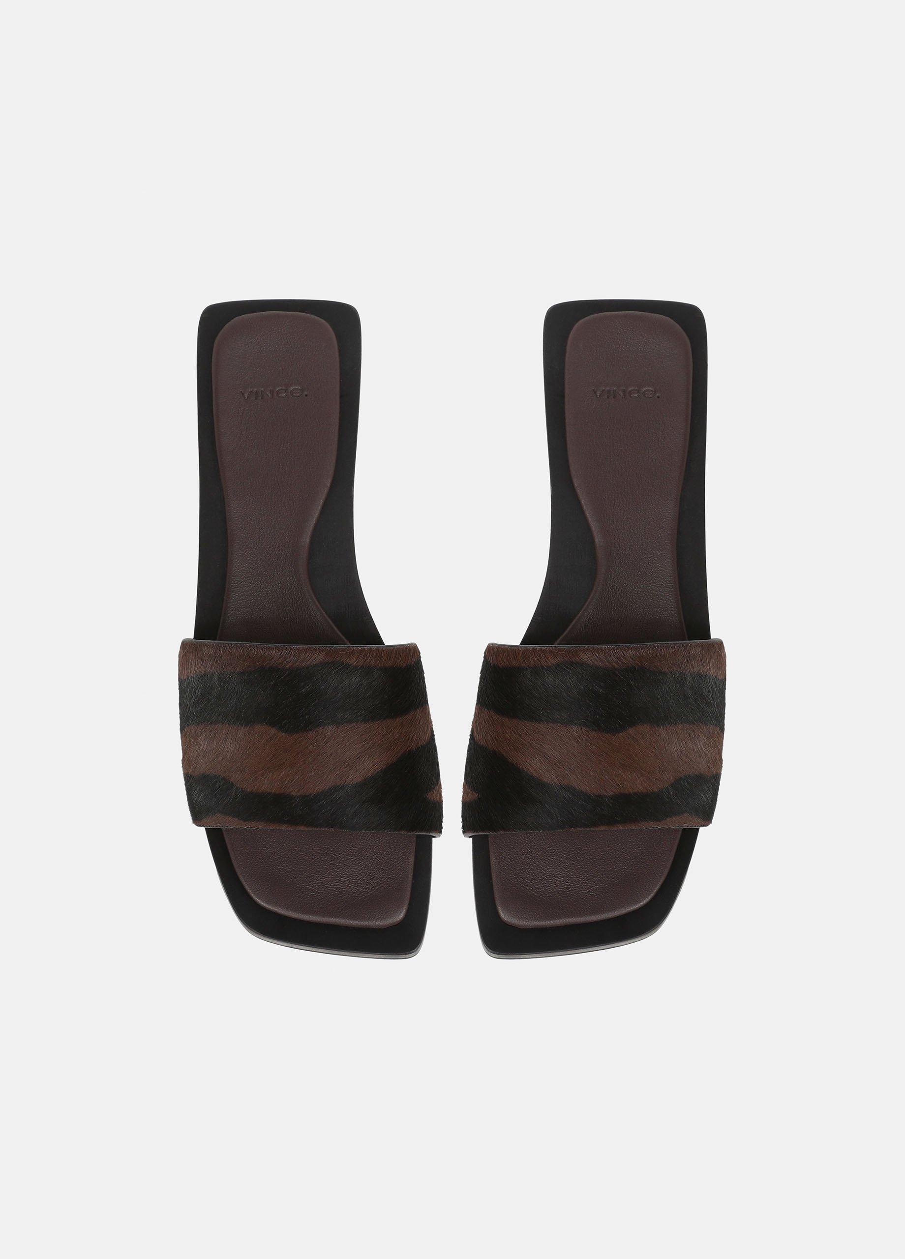 Barbara Animal-Print Calf Hair Slide Sandal image number 3
