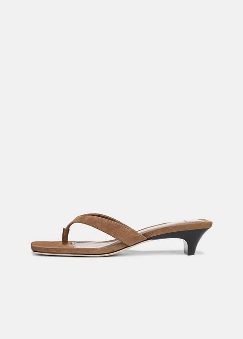 San Juan Suede Heeled Thong Sandal