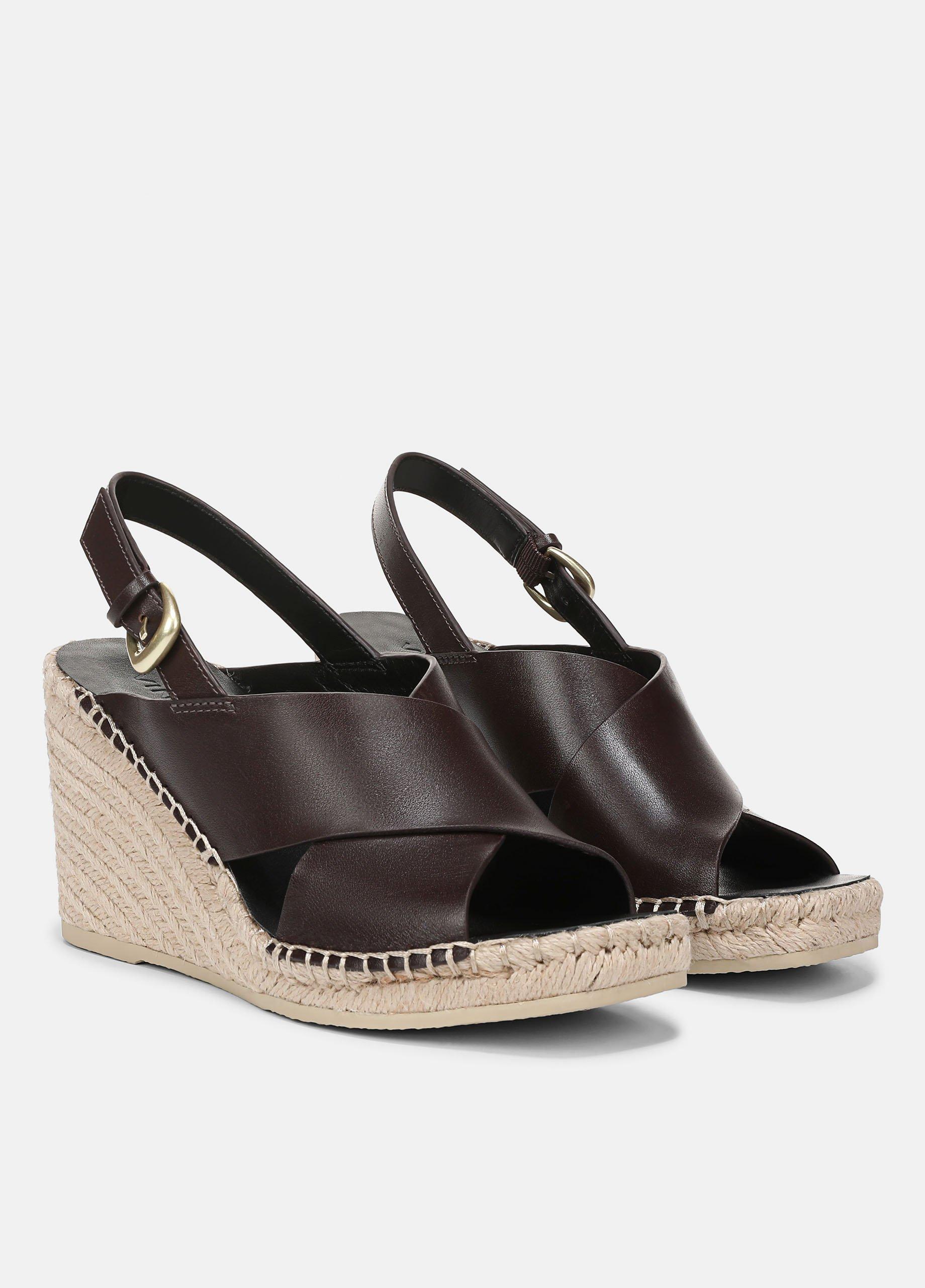 Georgia Leather Espadrille Wedge Sandals image number 1