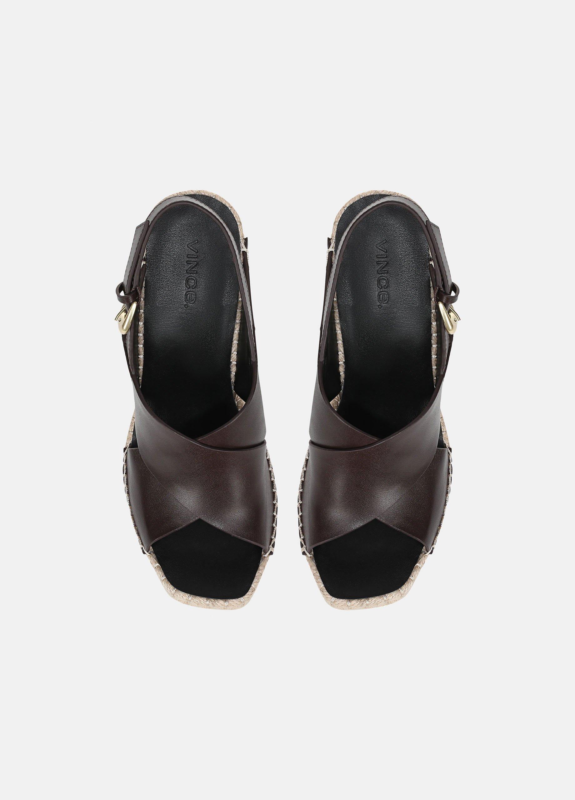 Georgia Leather Espadrille Wedge Sandals image number 3