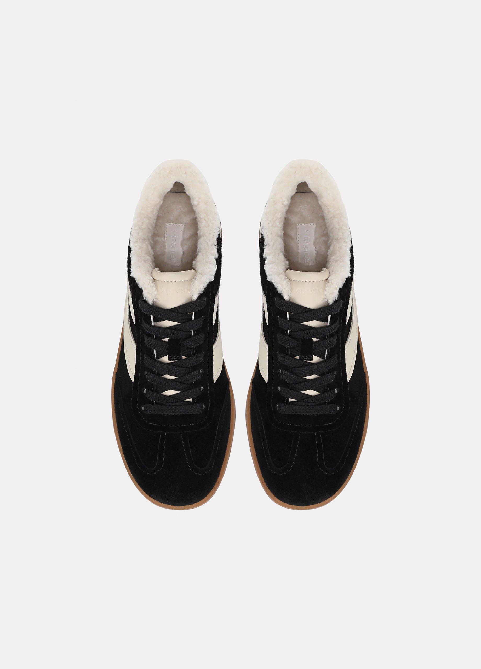 Oasis Suede & Shearling Sneaker in Sneakers | Vince