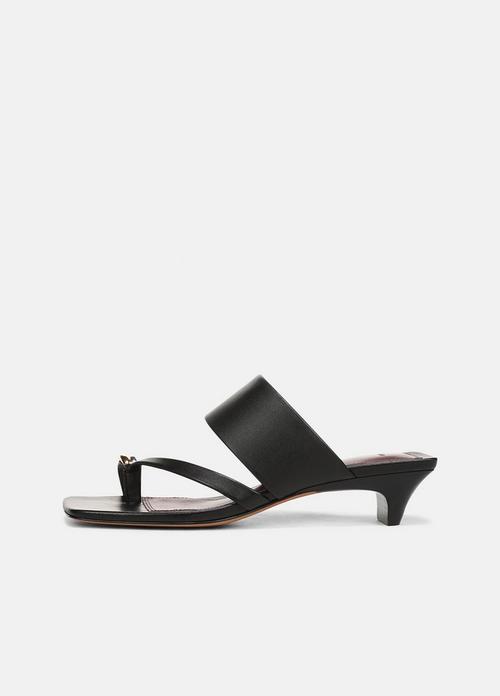 Stacy Leather Heeled Toe-Ring Sandal