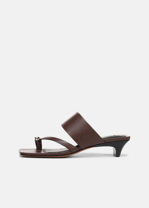 Stacy Leather Heeled Toe-Ring Sandal