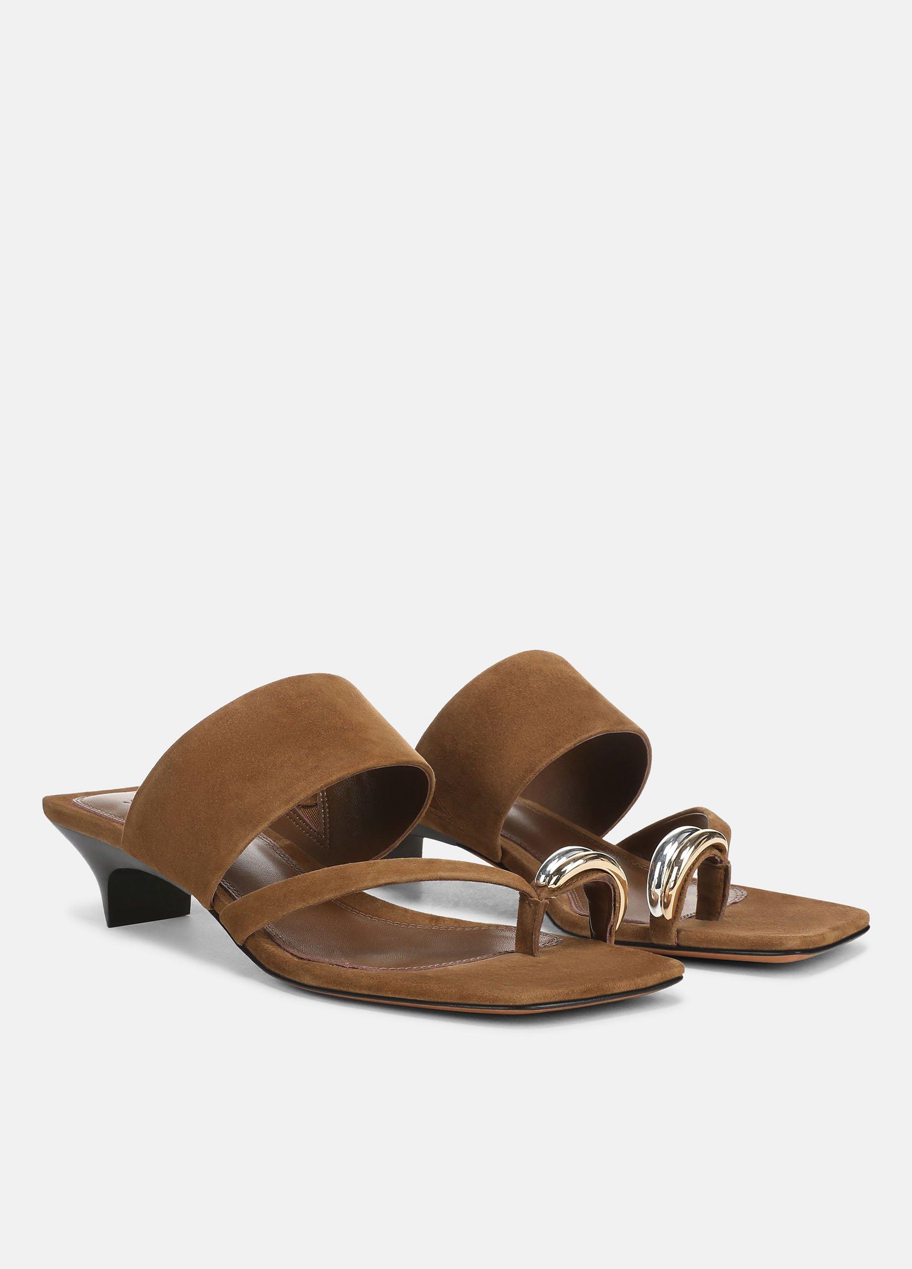 Stacy Suede Heeled Toe-Ring Sandal image number 1