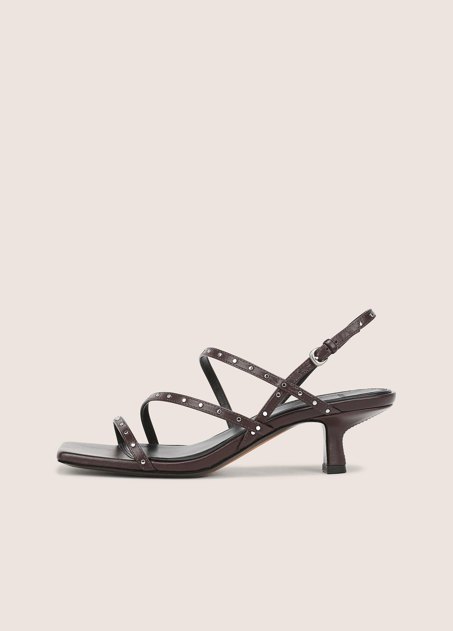 Tania Studded Leather Kitten-Heel Sandal image number 0