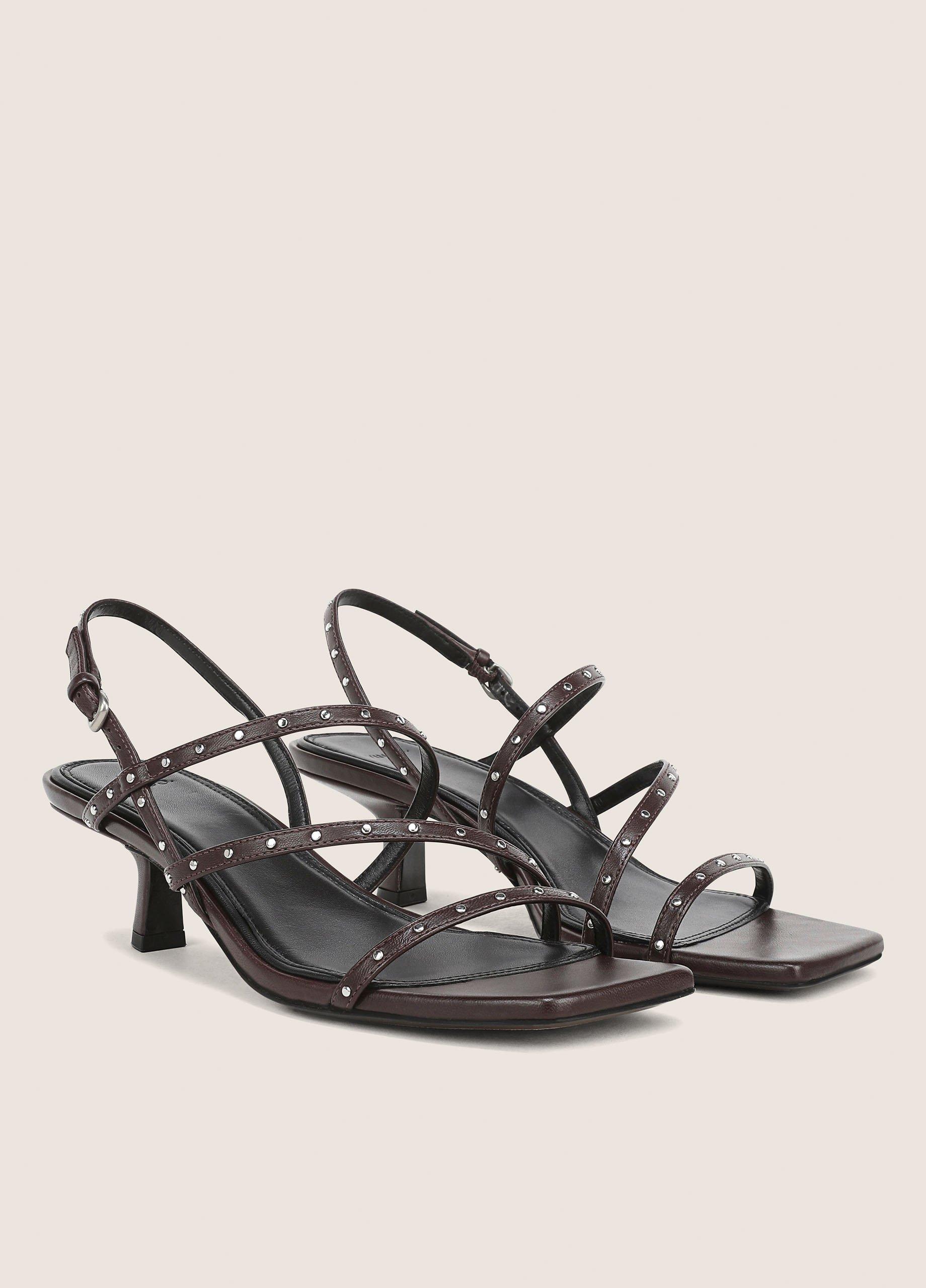 Tania Studded Leather Kitten-Heel Sandal image number 1