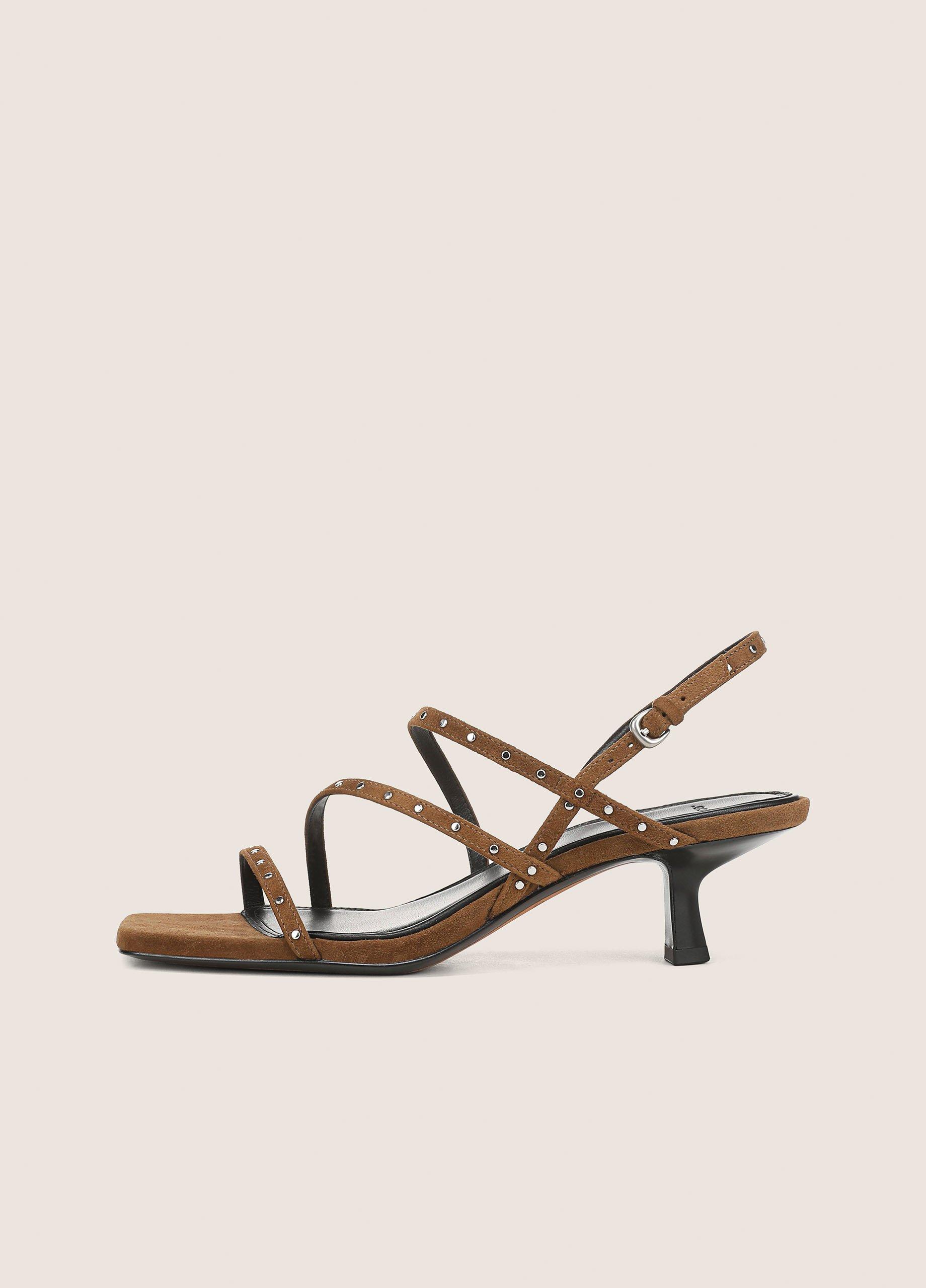 Tania Studded Suede Kitten-Heel Sandal image number 0