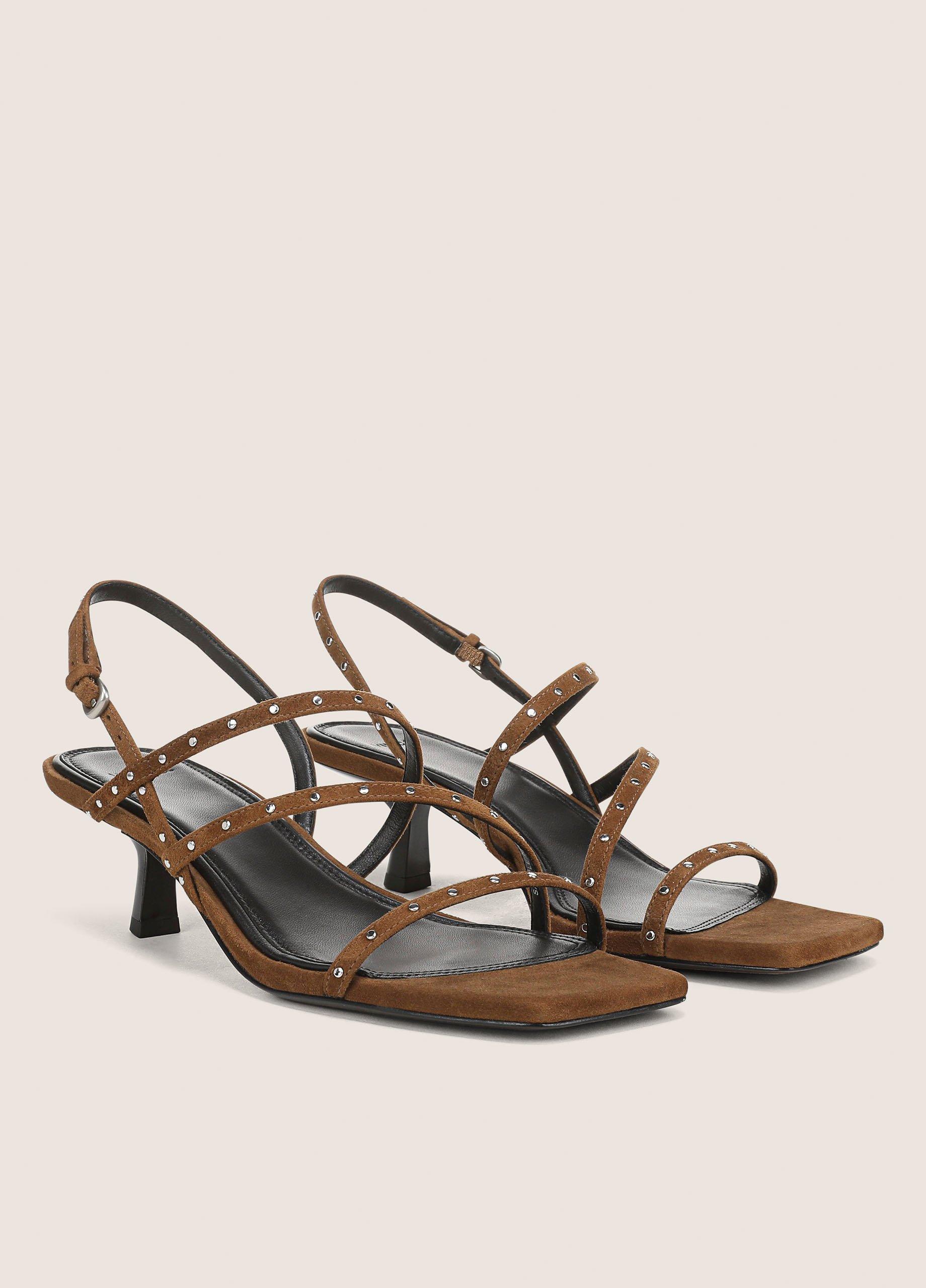 Tania Studded Suede Kitten-Heel Sandal image number 1