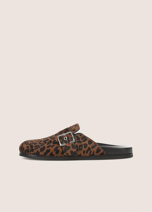 Leon Leopard-Print Calf Hair Clog