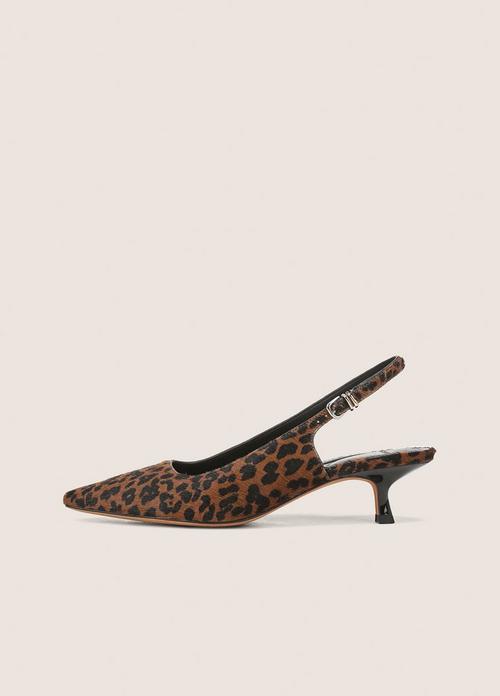 Sabra Leopard-Print Calf Hair Slingback Heel