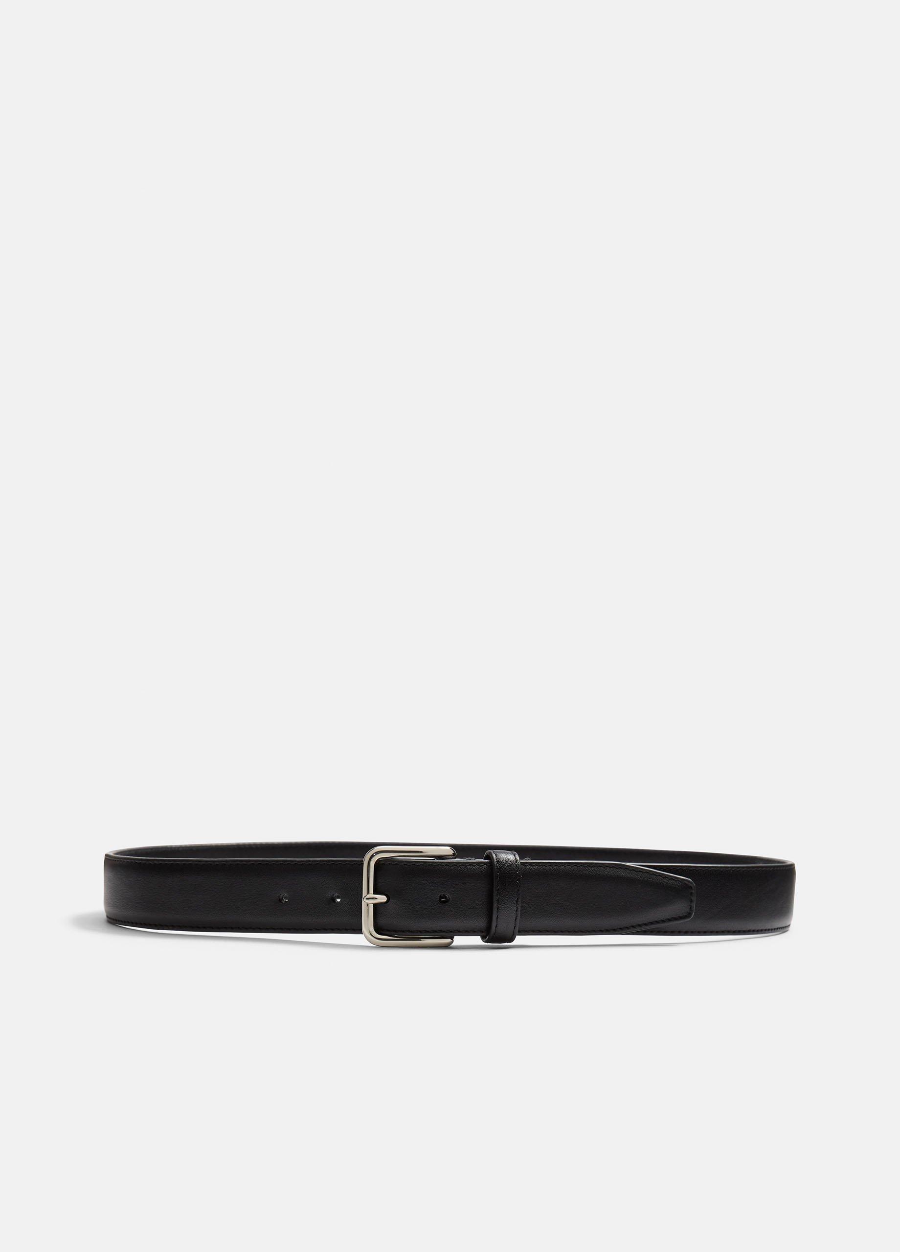 Men's Men's Classic Leather Belt, Black, Size 38 Vince