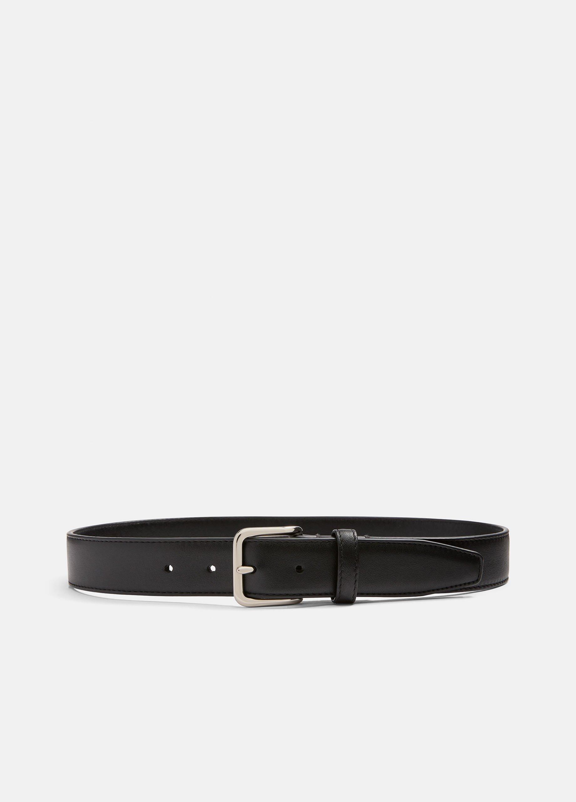 Women's Women's Classic Leather Belt, Black, Size L Vince