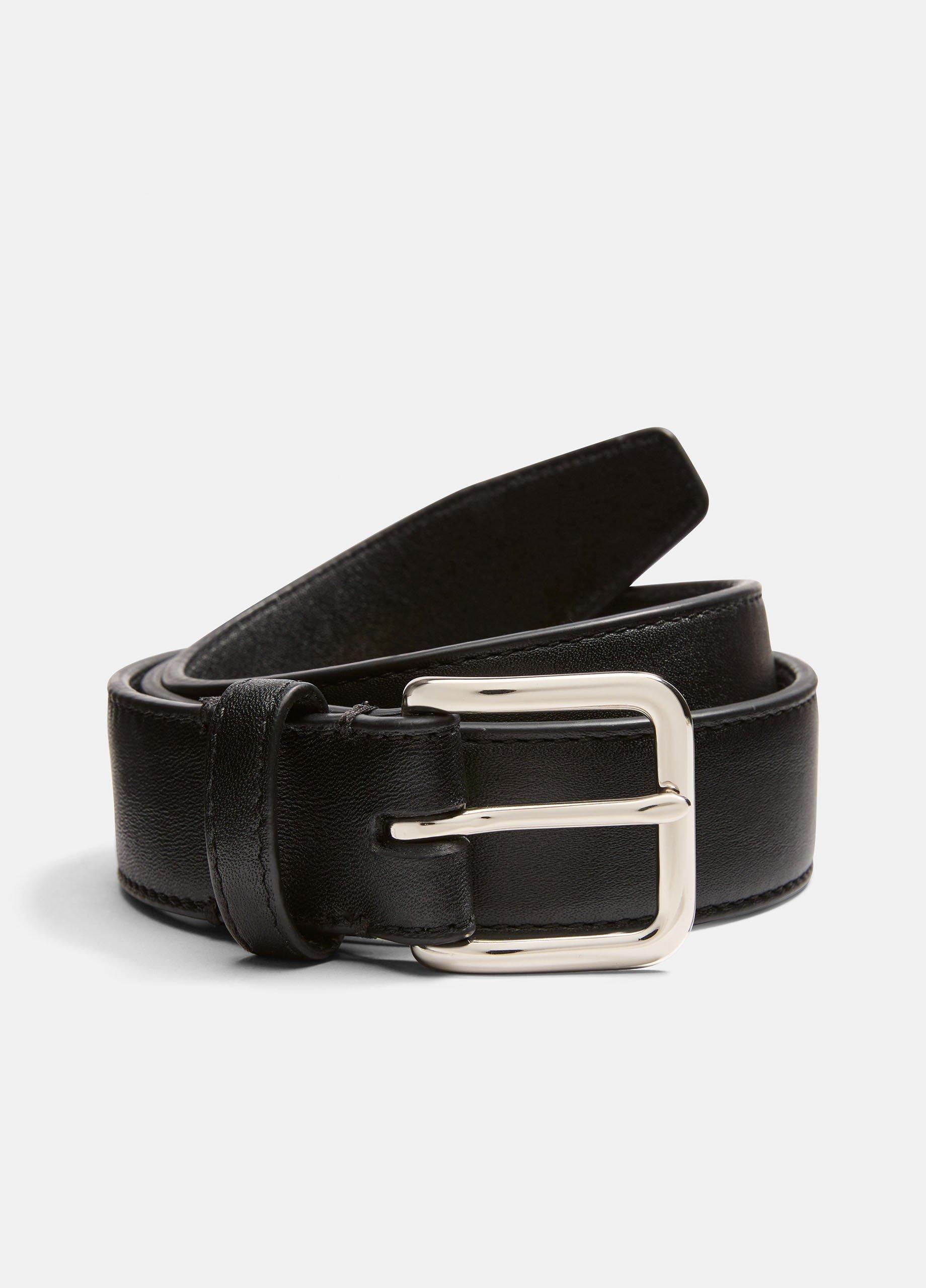 ベルト LOW CLASSIC : 24FW / SQUARE BUCKLE LEATHER BELT (BLACK) Women's Classic Leather Belt in Accessories | Vince