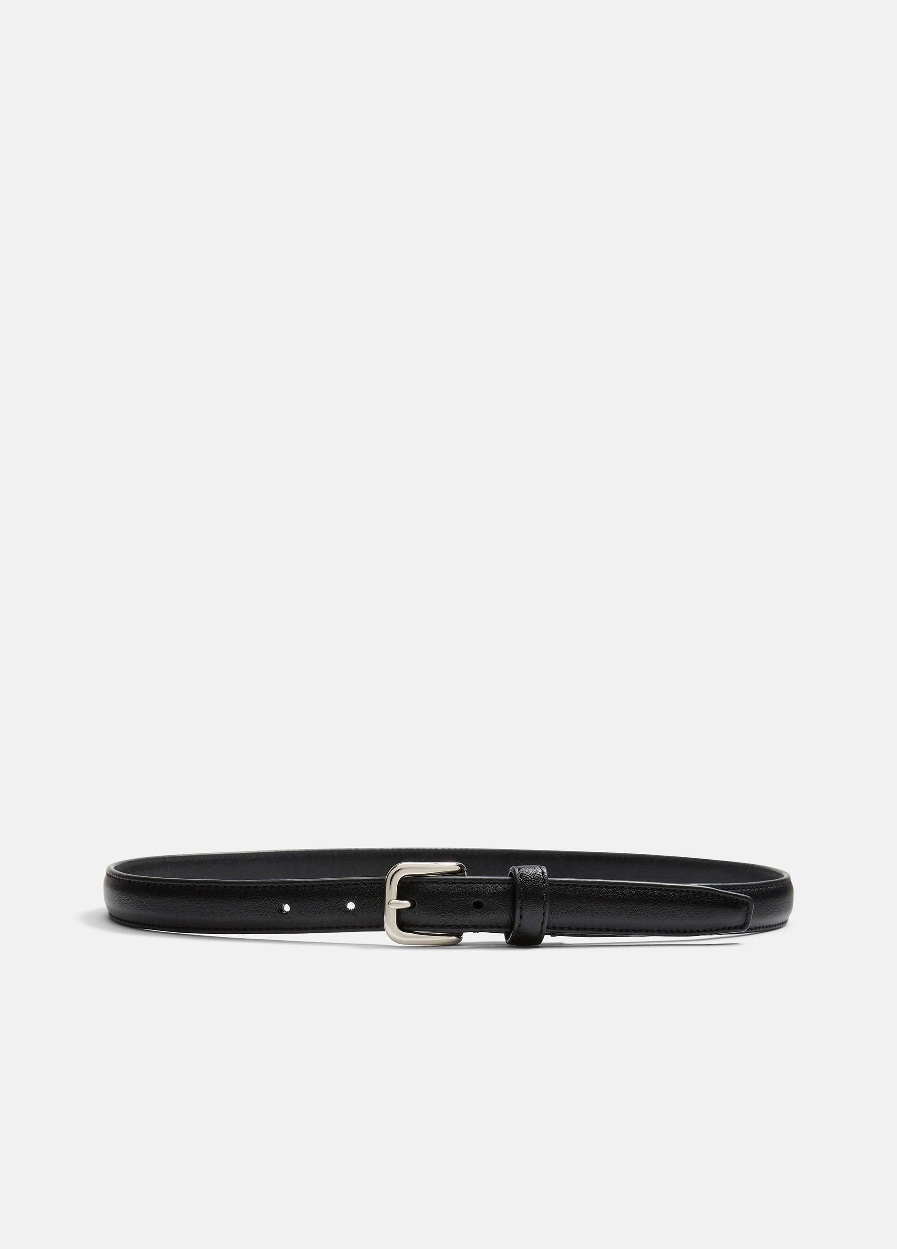 Women's Women's Skinny Leather Belt, Black, Size S Vince