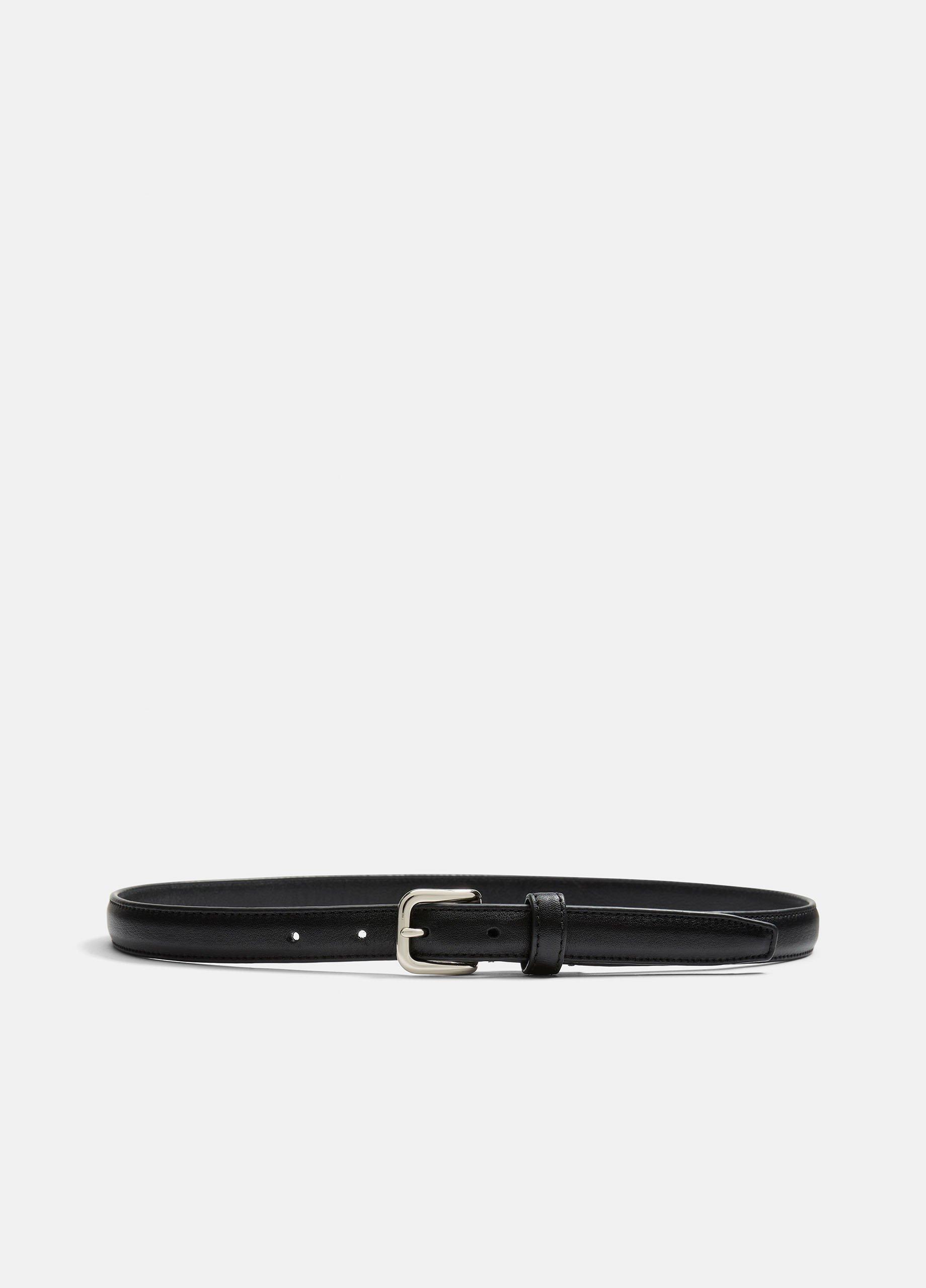 Women's Women's Skinny Leather Belt, Black, Size L Vince